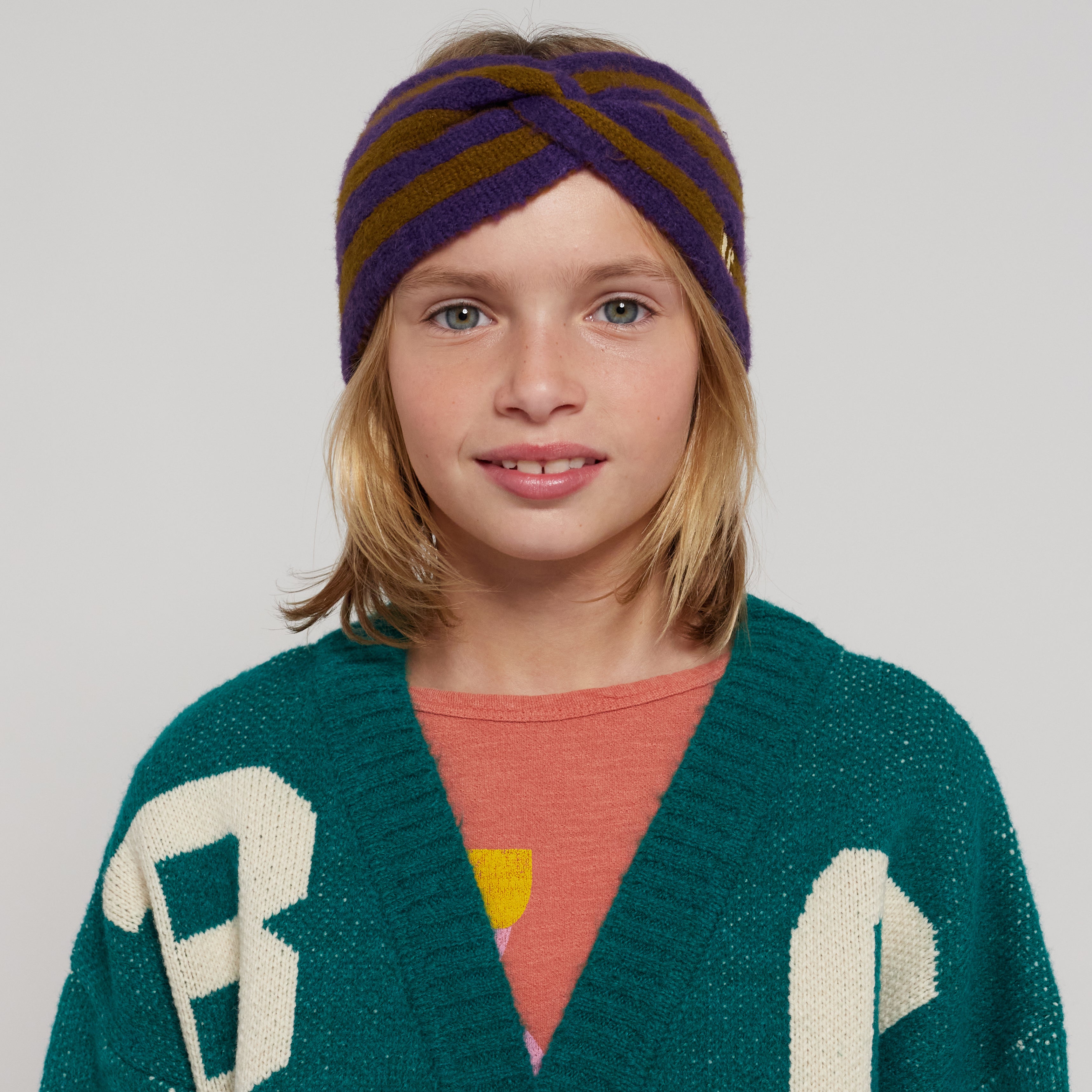 Girls Purple Stripes Headband