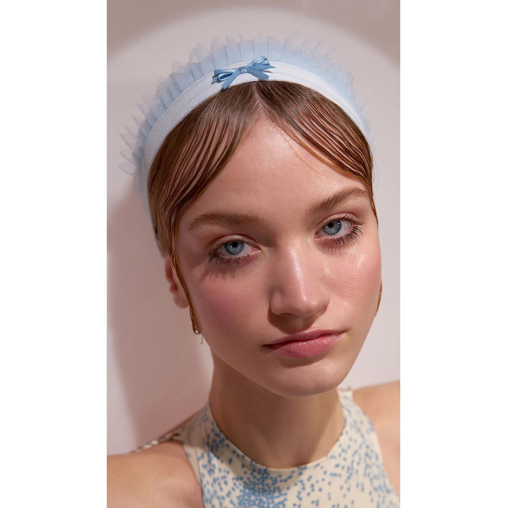 Women Light Blue'PÂTISSIER’S'Tulle Headband(242HB03TU/baby blue)