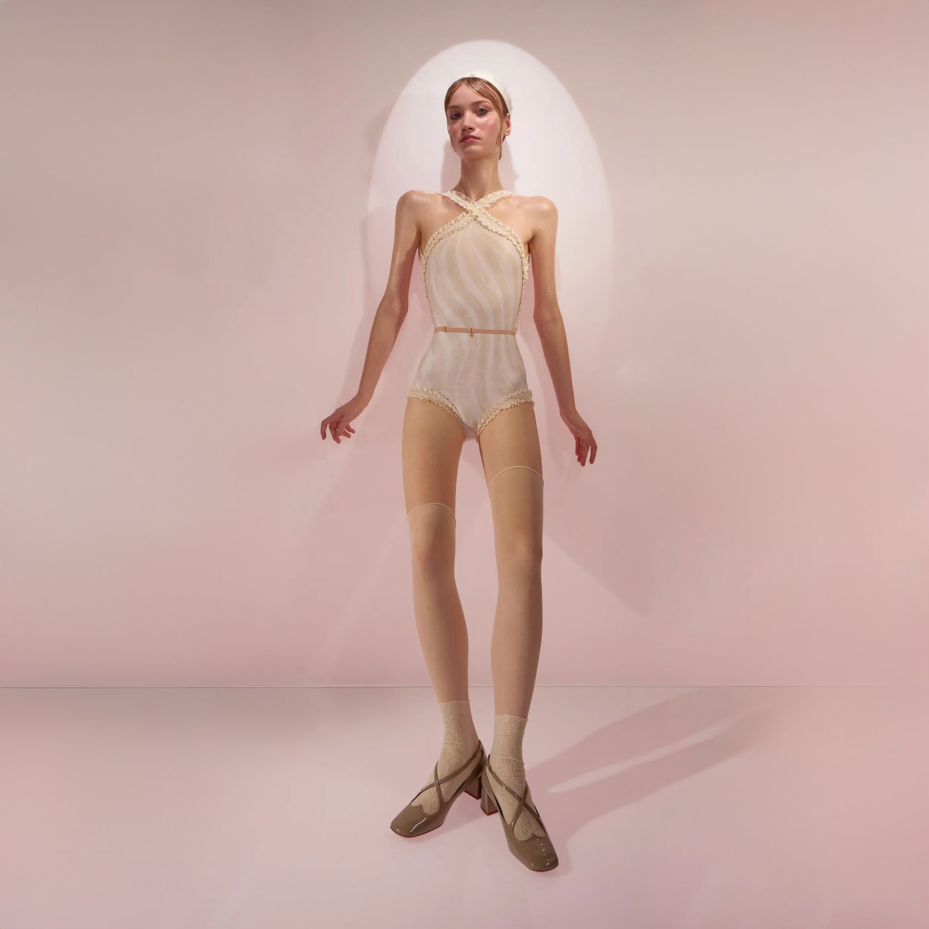 Women Beige'CUPCAKE'Ballet Onesies(242LE35VL/edelweiss/nude)