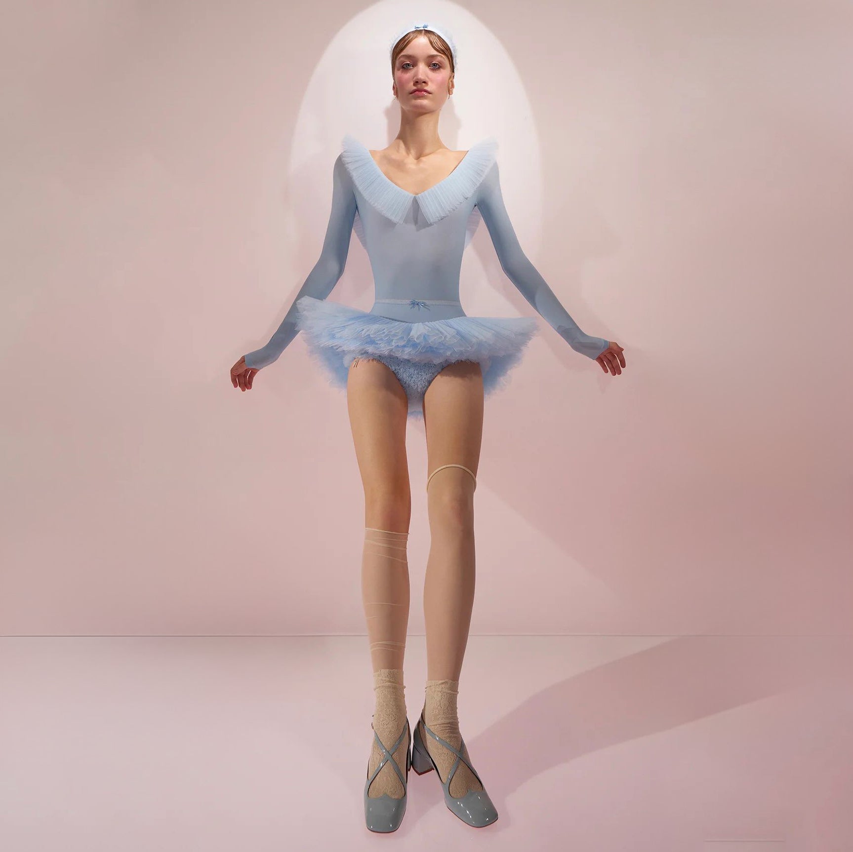 Women Blue'MINI'S PANCAKE'Ballet Tutu Skirt(242TU80TU/baby blue)