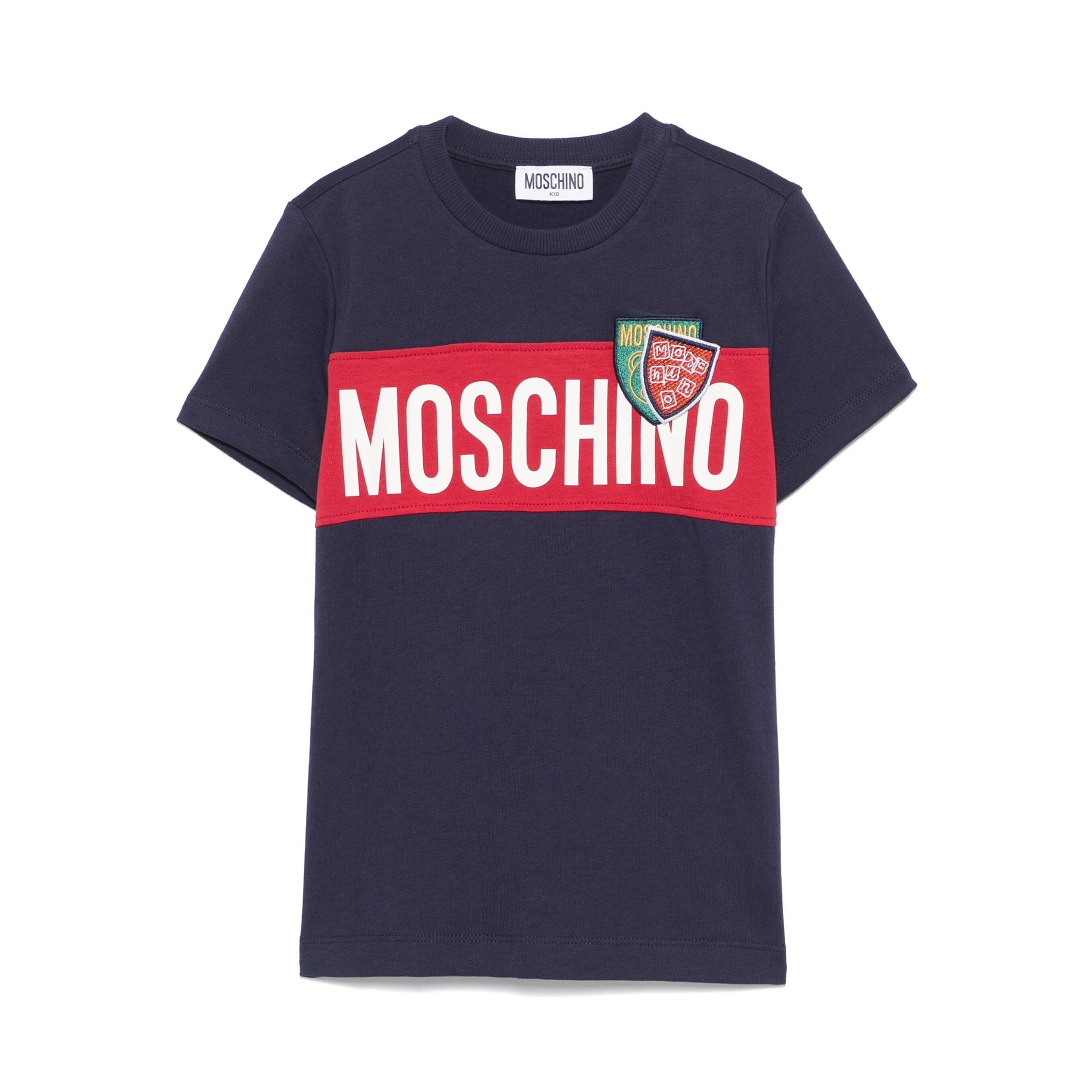 Boys & Girls Navy Logo Cotton T-Shirt