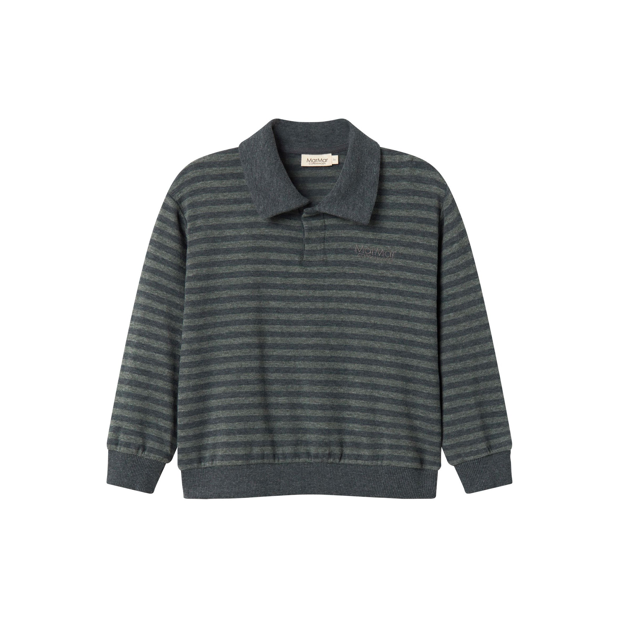 Boys & Girls Grey Stripes Cotton Polo Shirt