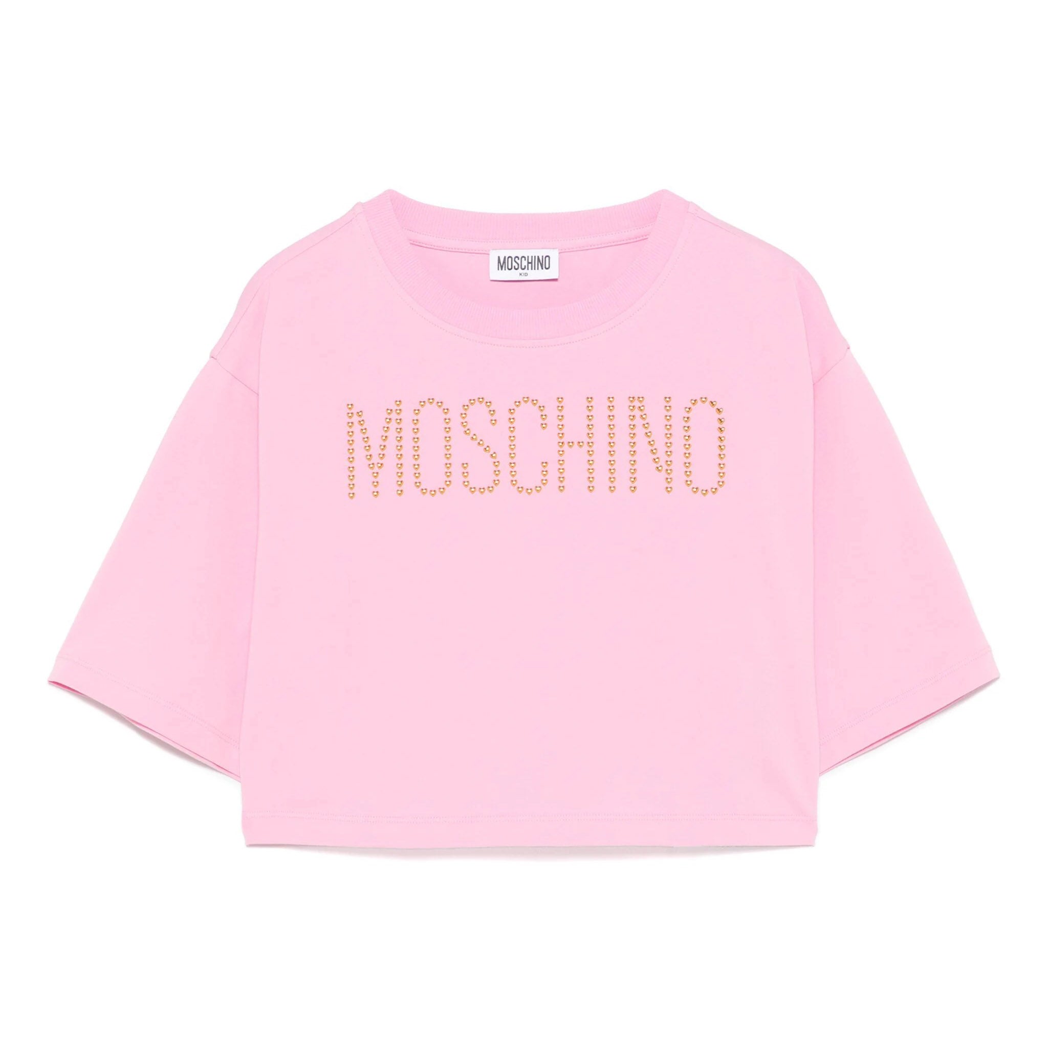 Girls Pink Logo Cotton T-Shirt