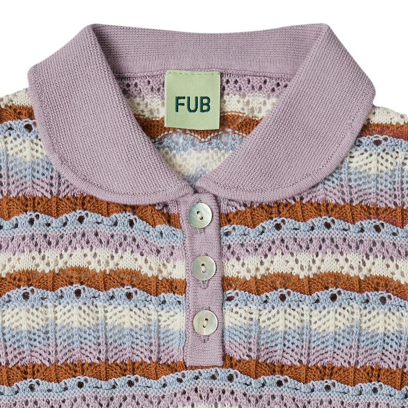 Girls Purple Hollow Polo Shirt