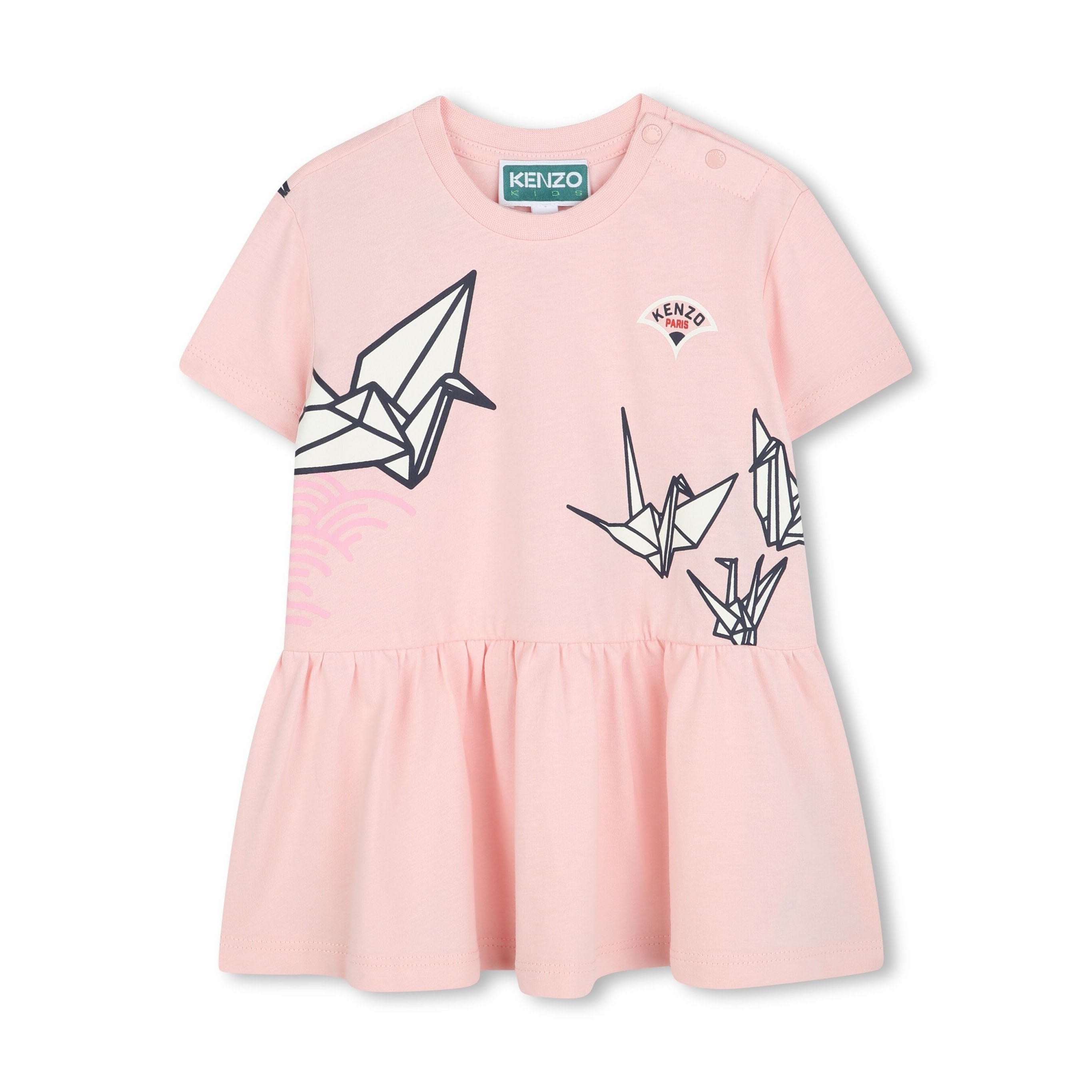 Baby Girls Pink Printed Cotton Dress