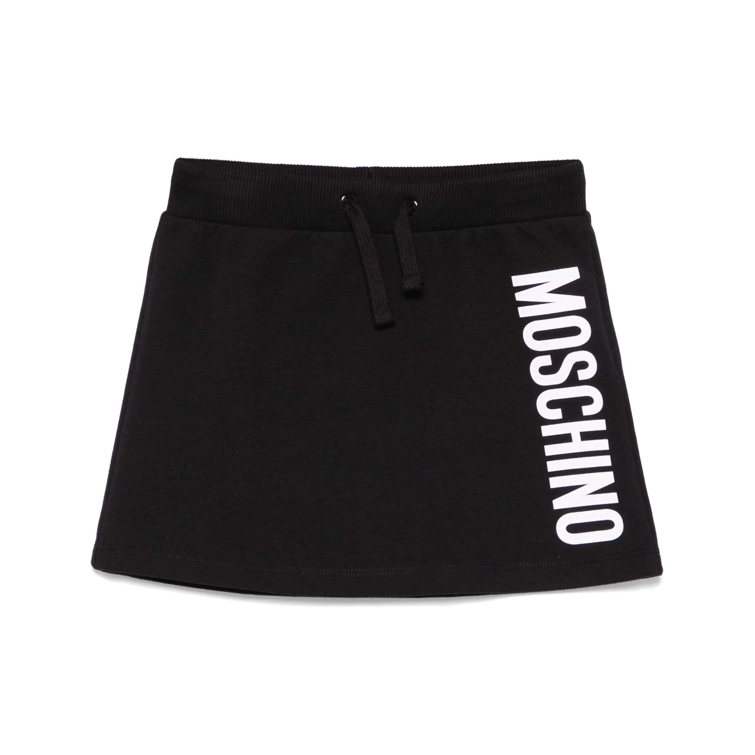 Girls Black Logo Cotton Skirt