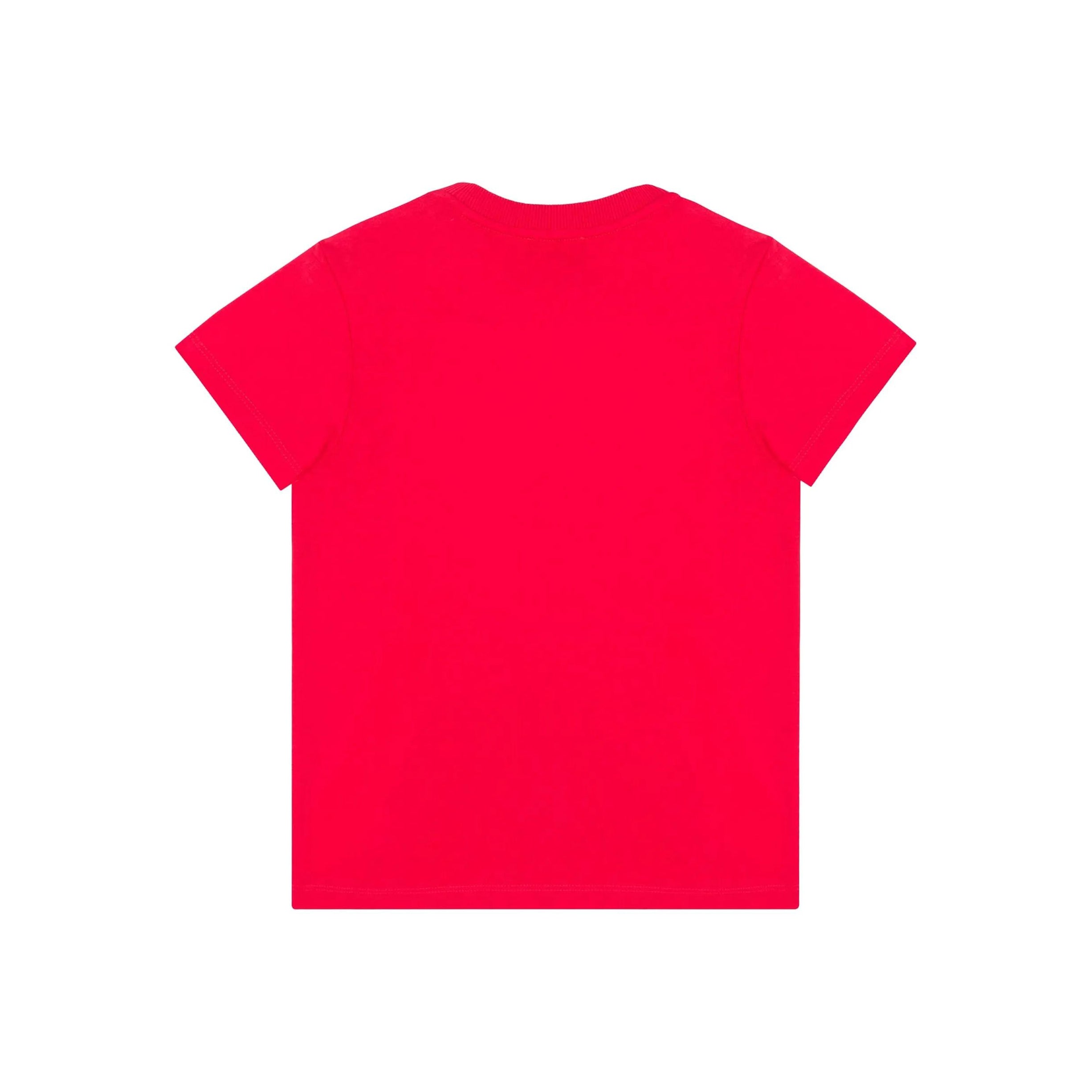 Boys & Girls Red Printed Logo Cotton T-Shirt
