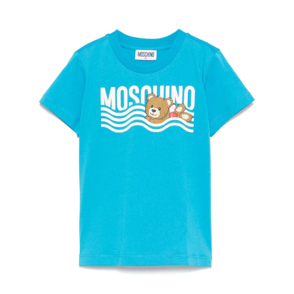 Boys & Girls Blue Printed Cotton T-Shirt