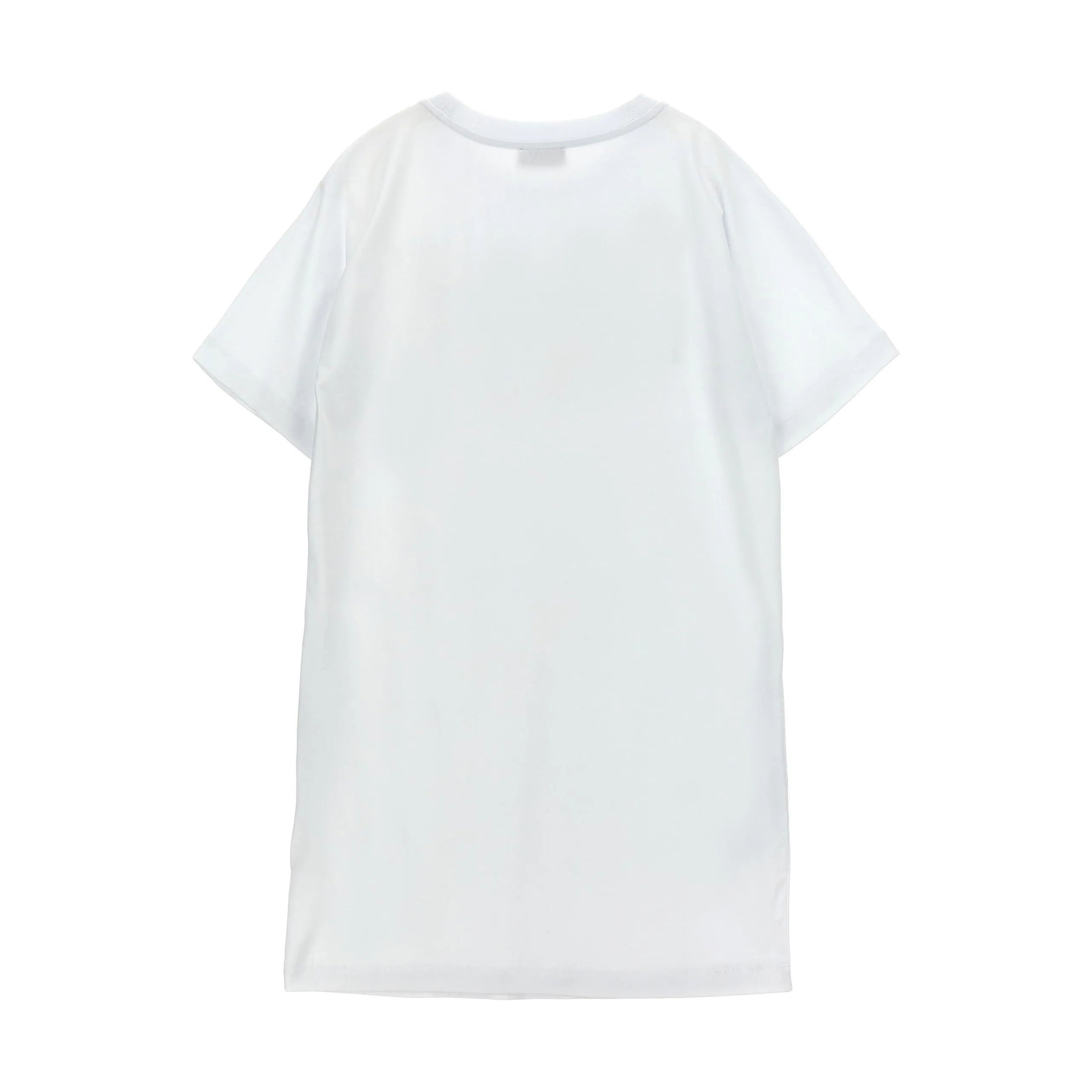 Girls White Logo Cotton Dress