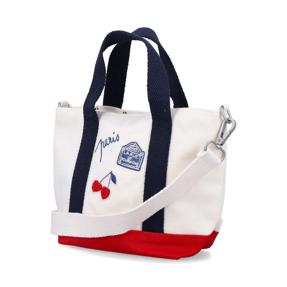 Girls White Canvas Shoulder Bag(高x宽x深:17x26x8.5cm)