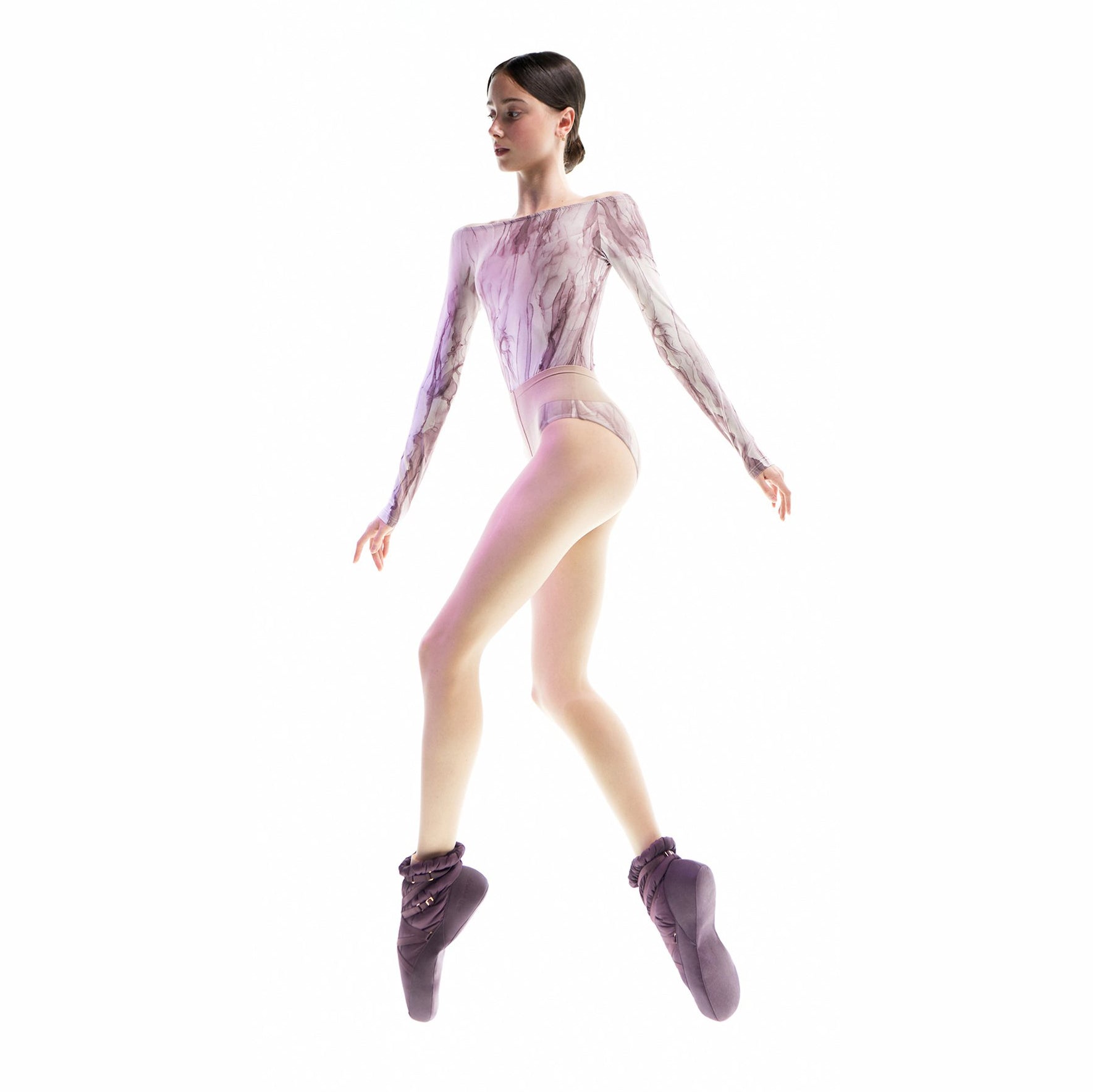 Girls Lilac Boatneck Ballet Onesies