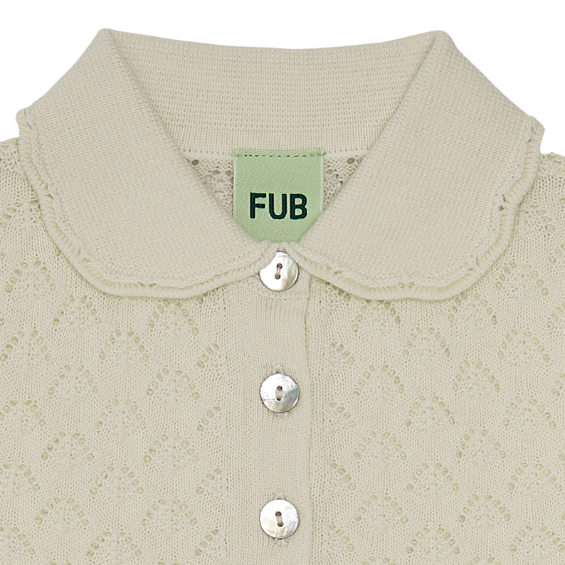 Girls White Cotton Polo Shirt
