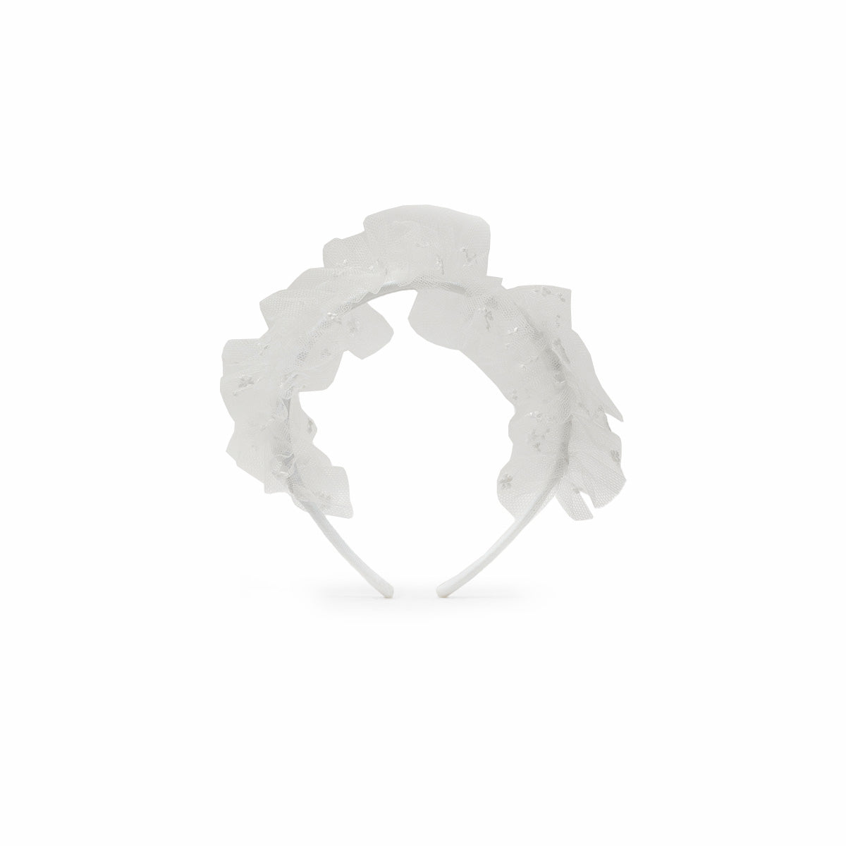 Girls White Tulle Headband