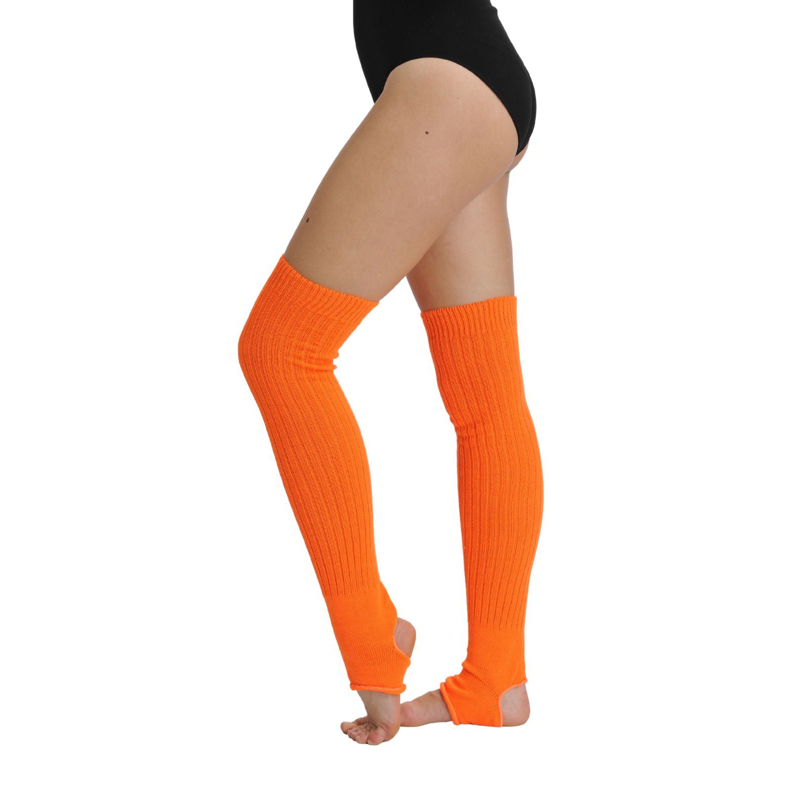 Girls Fluo Orange Ballet Warm Up Socks