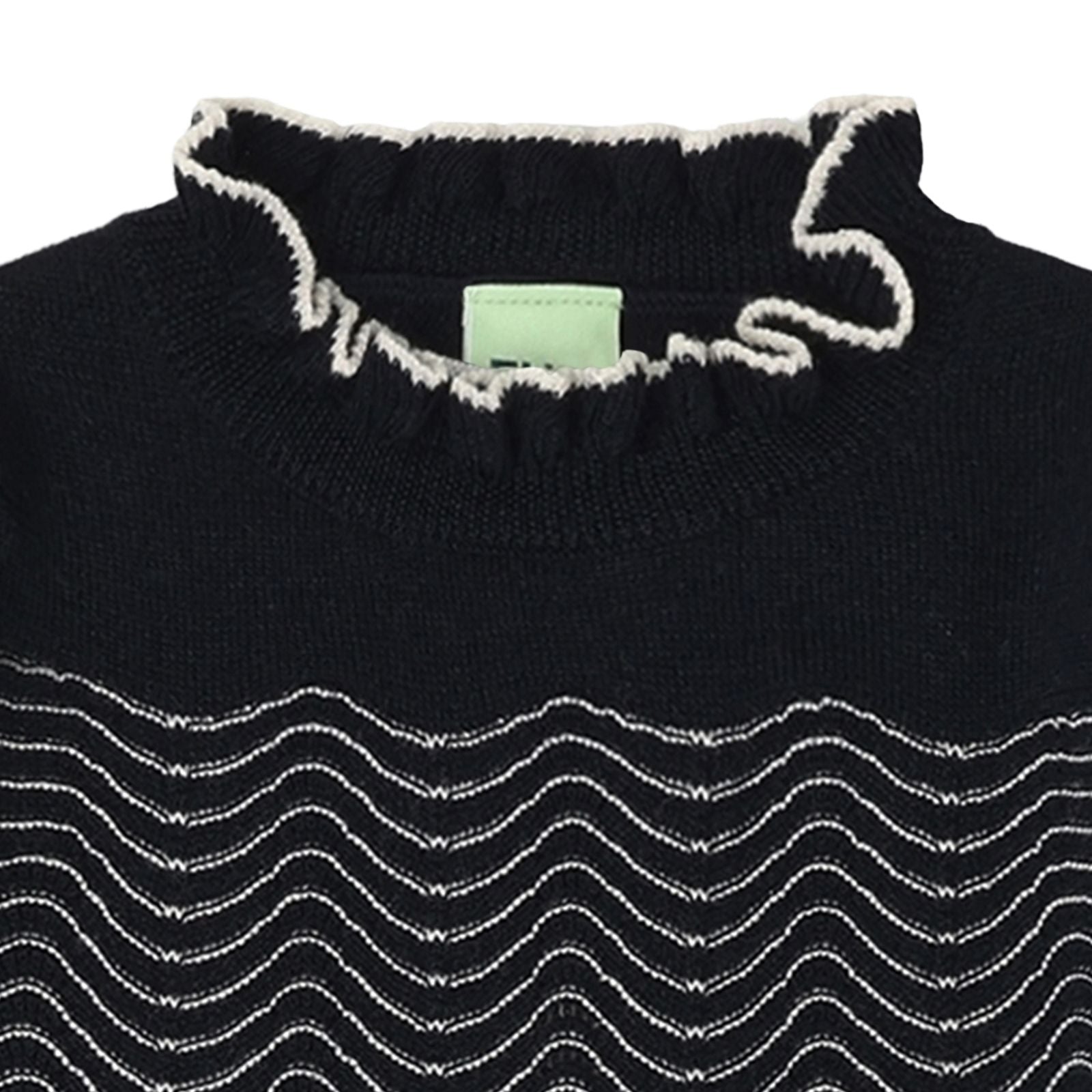 Girls Dark Navy Wool Dress