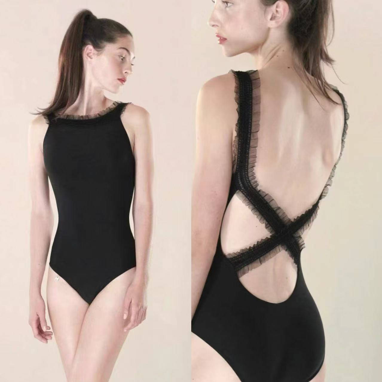 Girls Black "JUNIOR ELEANOR" Ballet Onesies(J182LE33VL/black)
