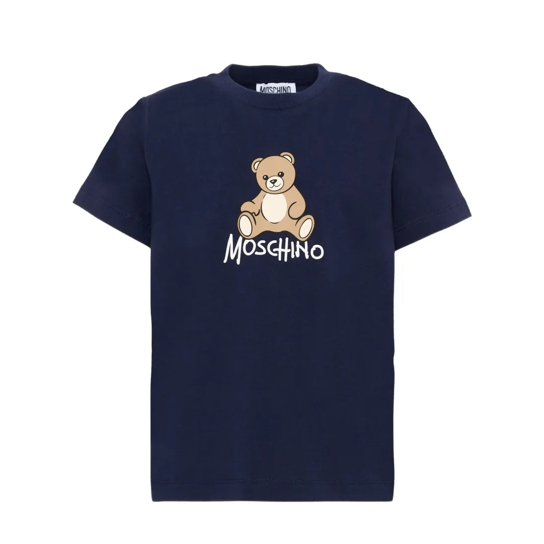 Boys & Girls Navy Bear Printed Cotton T-Shirt