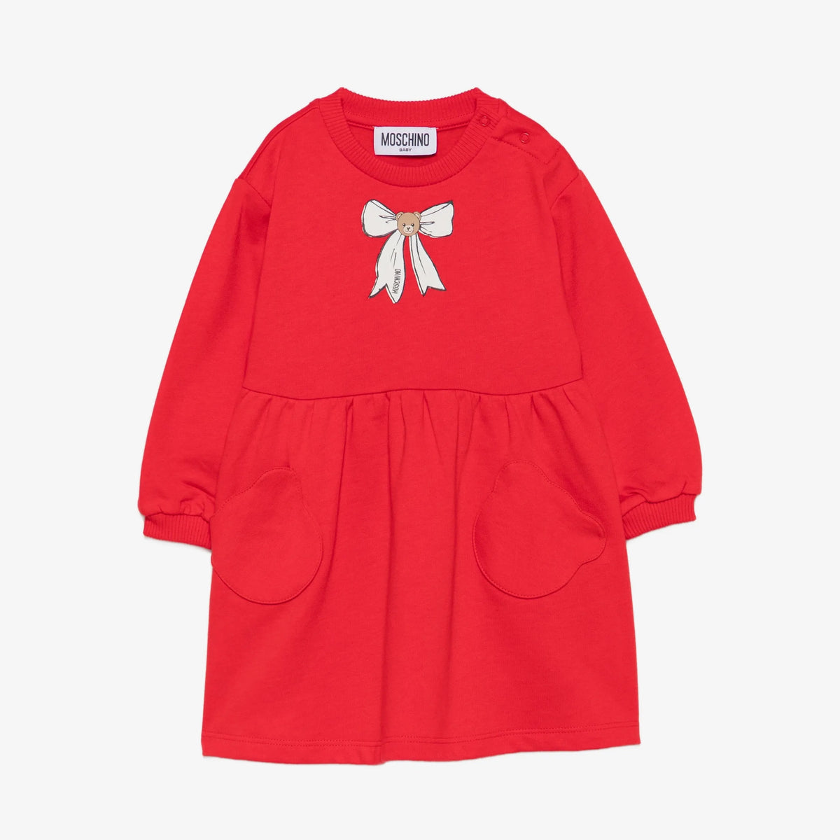 Baby Girls Red Printed Cotton Dress