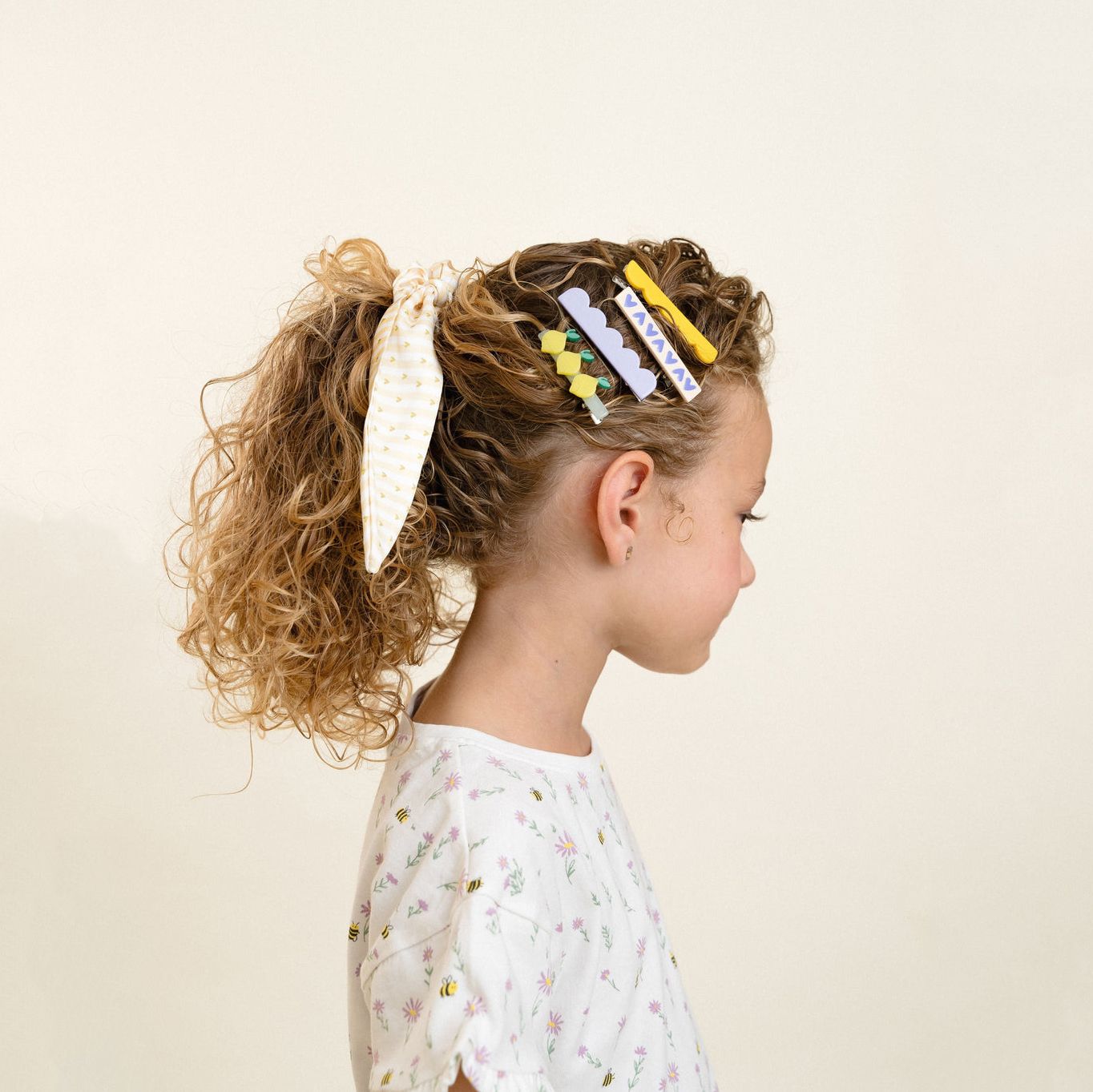 Girls Multicolor Lemon Hair Clips(3 Pack)