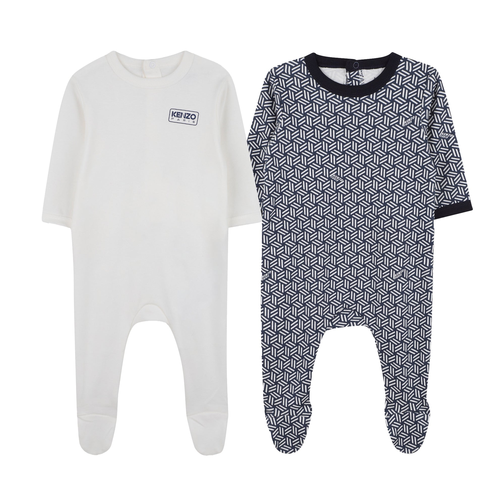 Baby Boys & Girls White Cotton Babysuit Set(2 Pack)