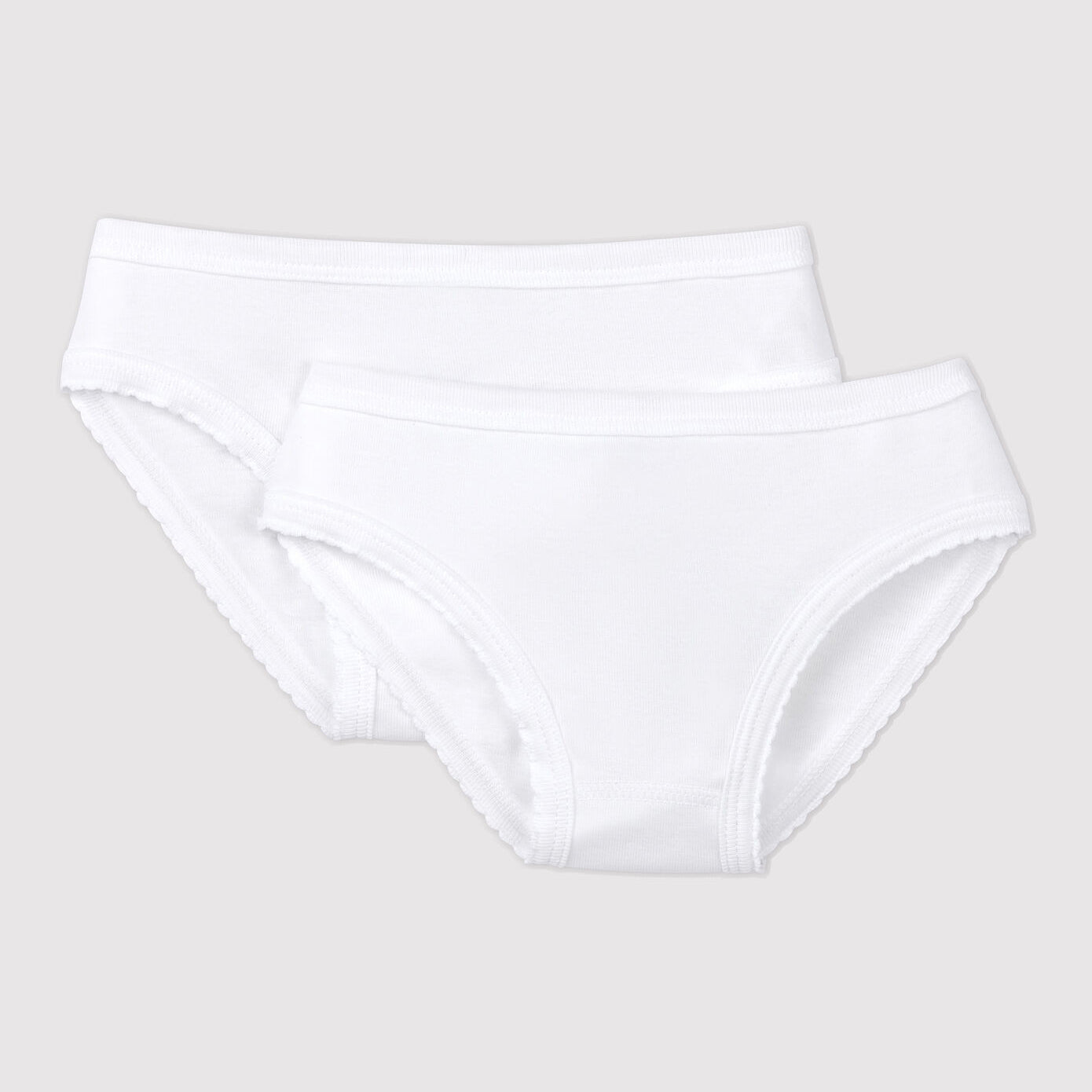 Girls White Cotton Underwear Set(2 Pack)