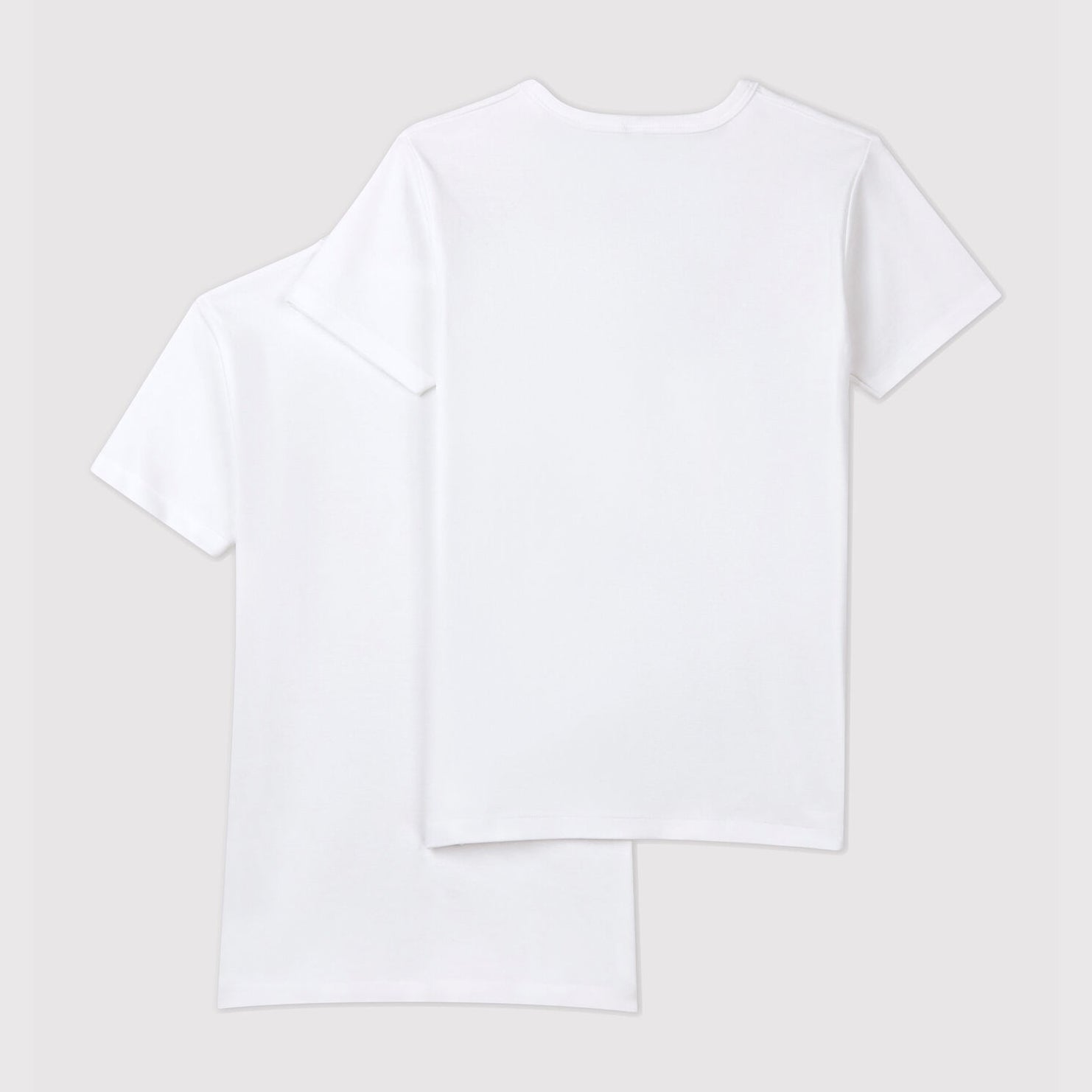 Boys & Girls White Cotton T-Shirt Set(2 Pack)