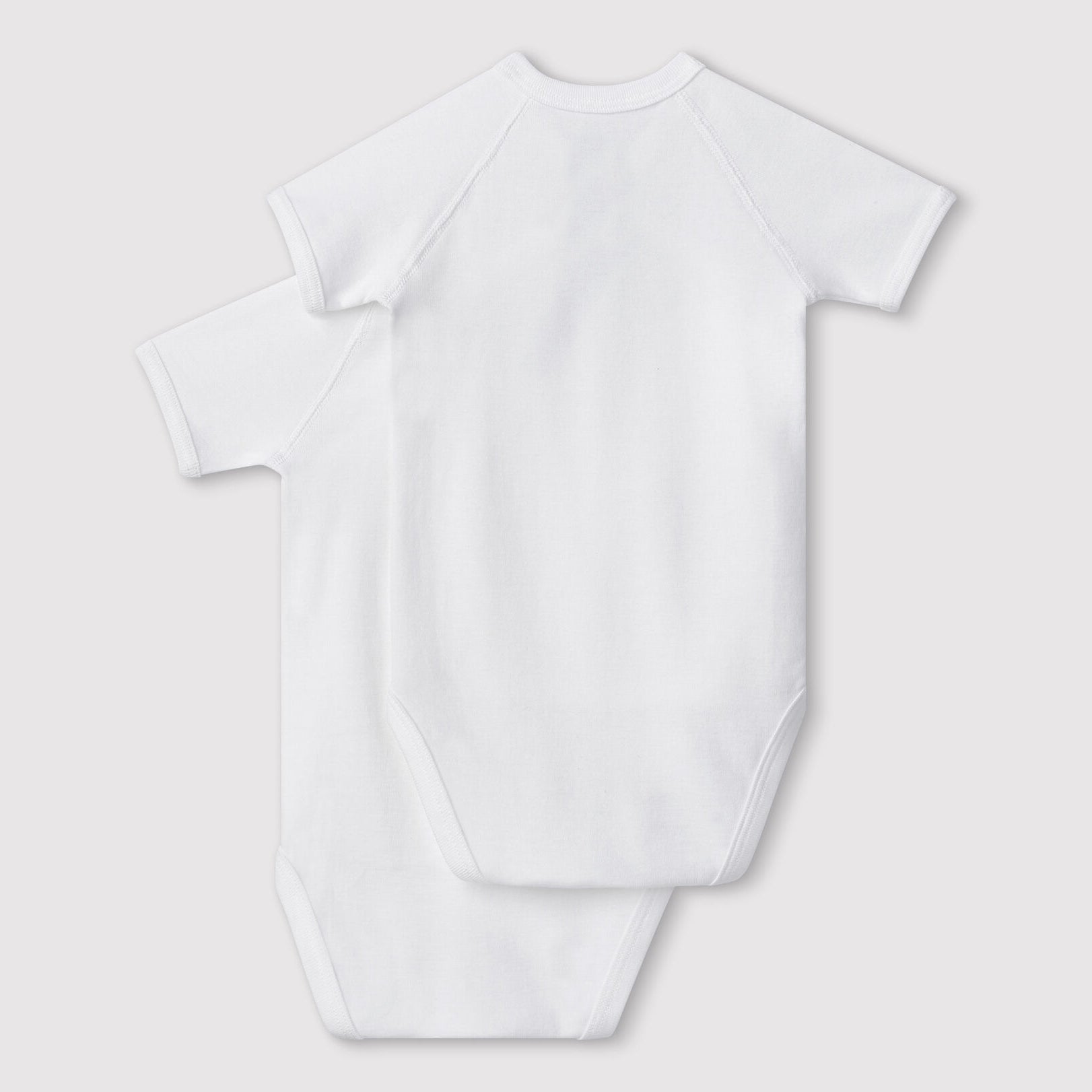 Baby Boys & Girls White Cotton Babysuit Set(2 Pack)