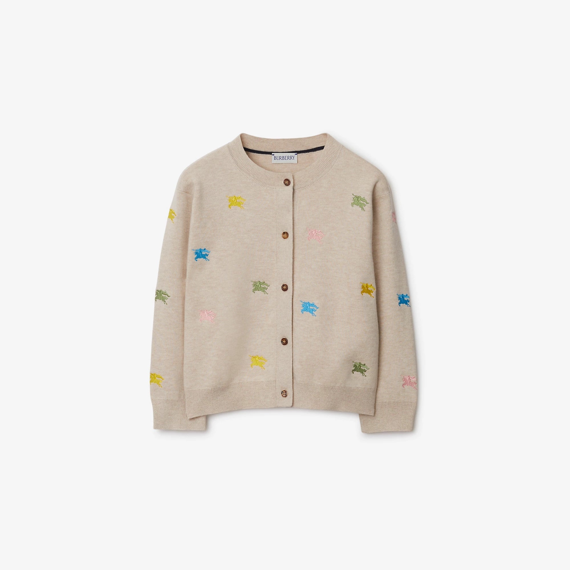 Boys & Girls Beige Embroidered Cotton Cardigan