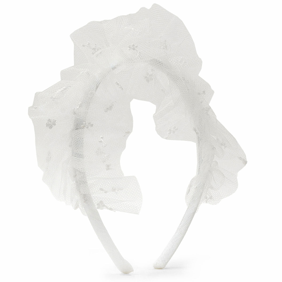 Girls White Tulle Headband