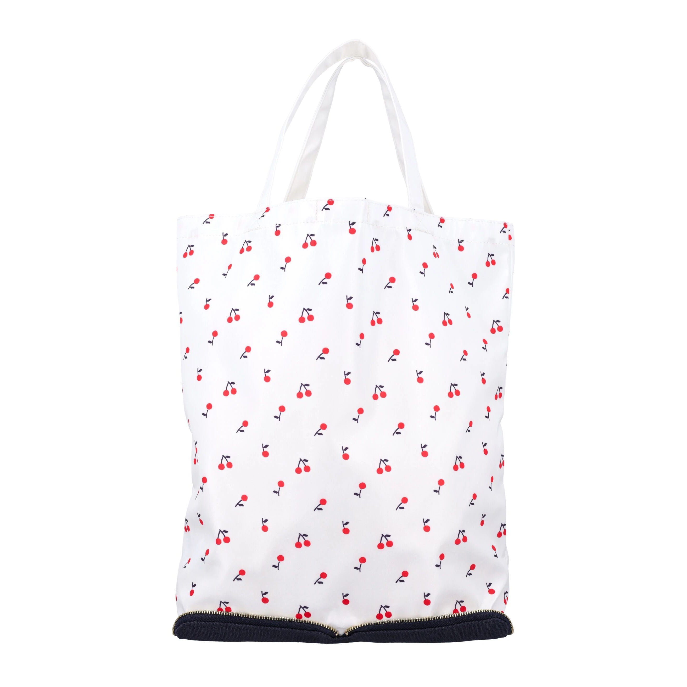 White Cherry Printed Packable Tote Bag(高33x宽35x深12cm)