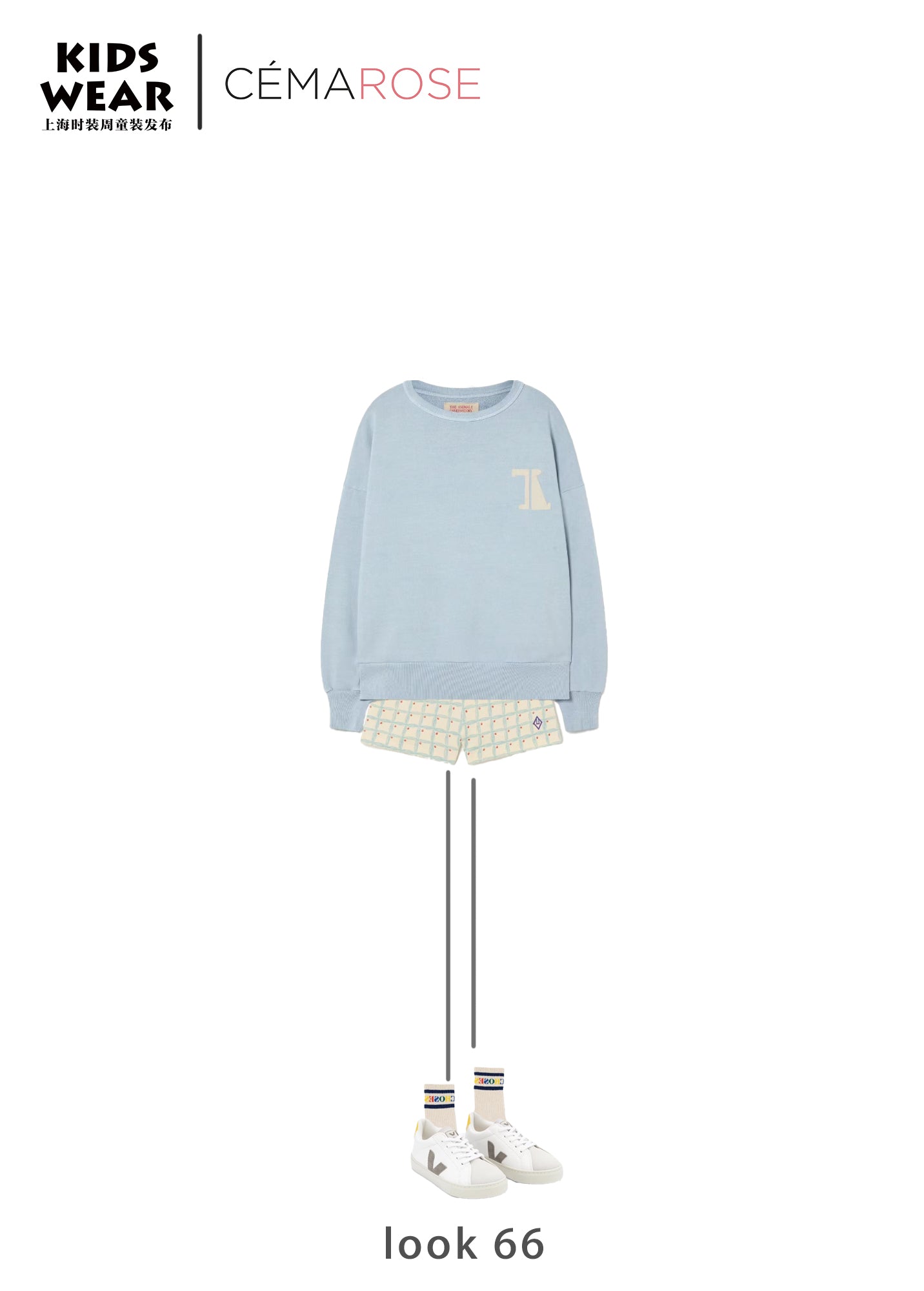 Boys & Girls Light Blue Logo Cotton Sweatshirt