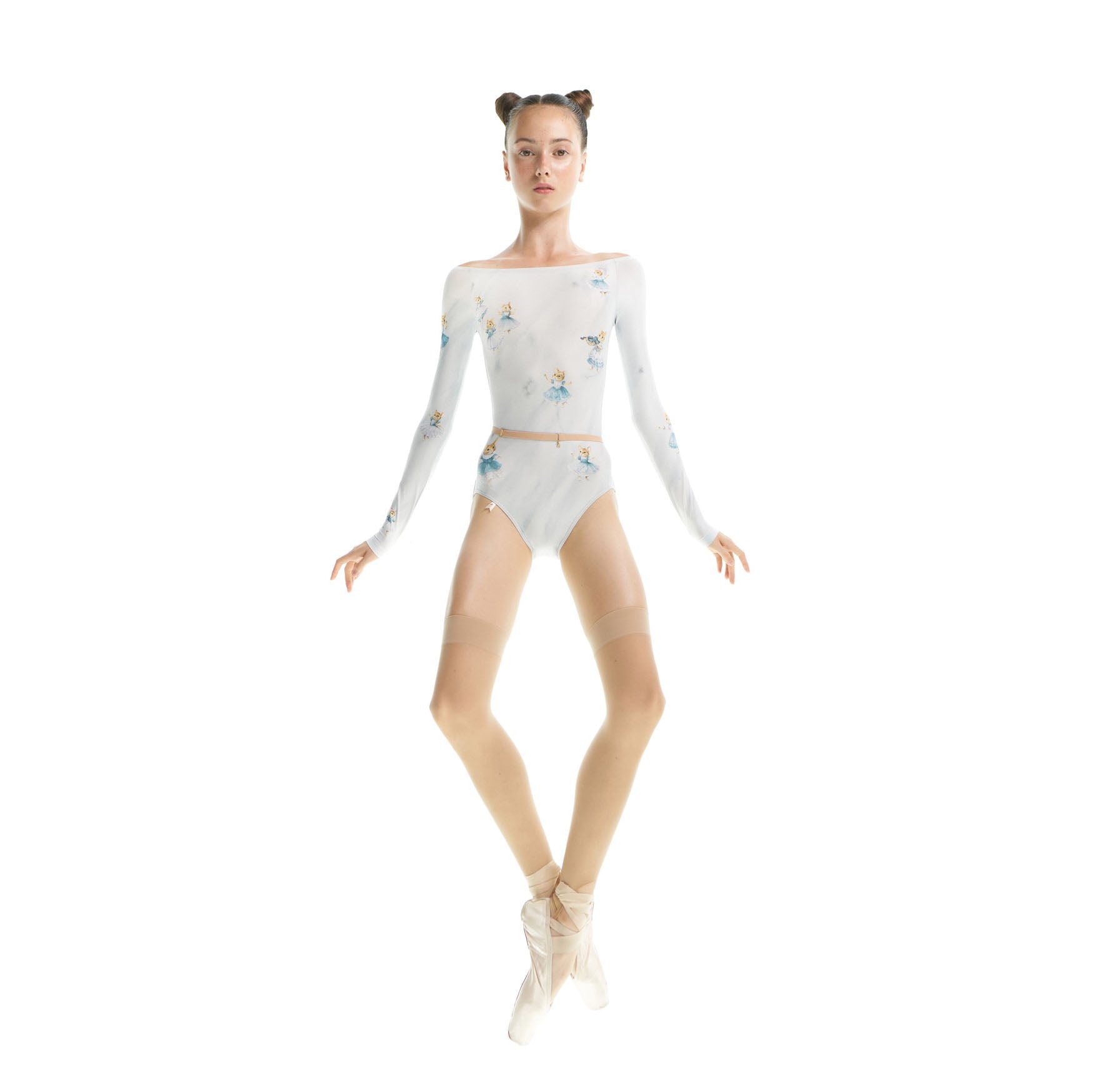 Girls Blue Mouse Long Sleeves Ballet Onesies(J181LE20VL/baby blue)