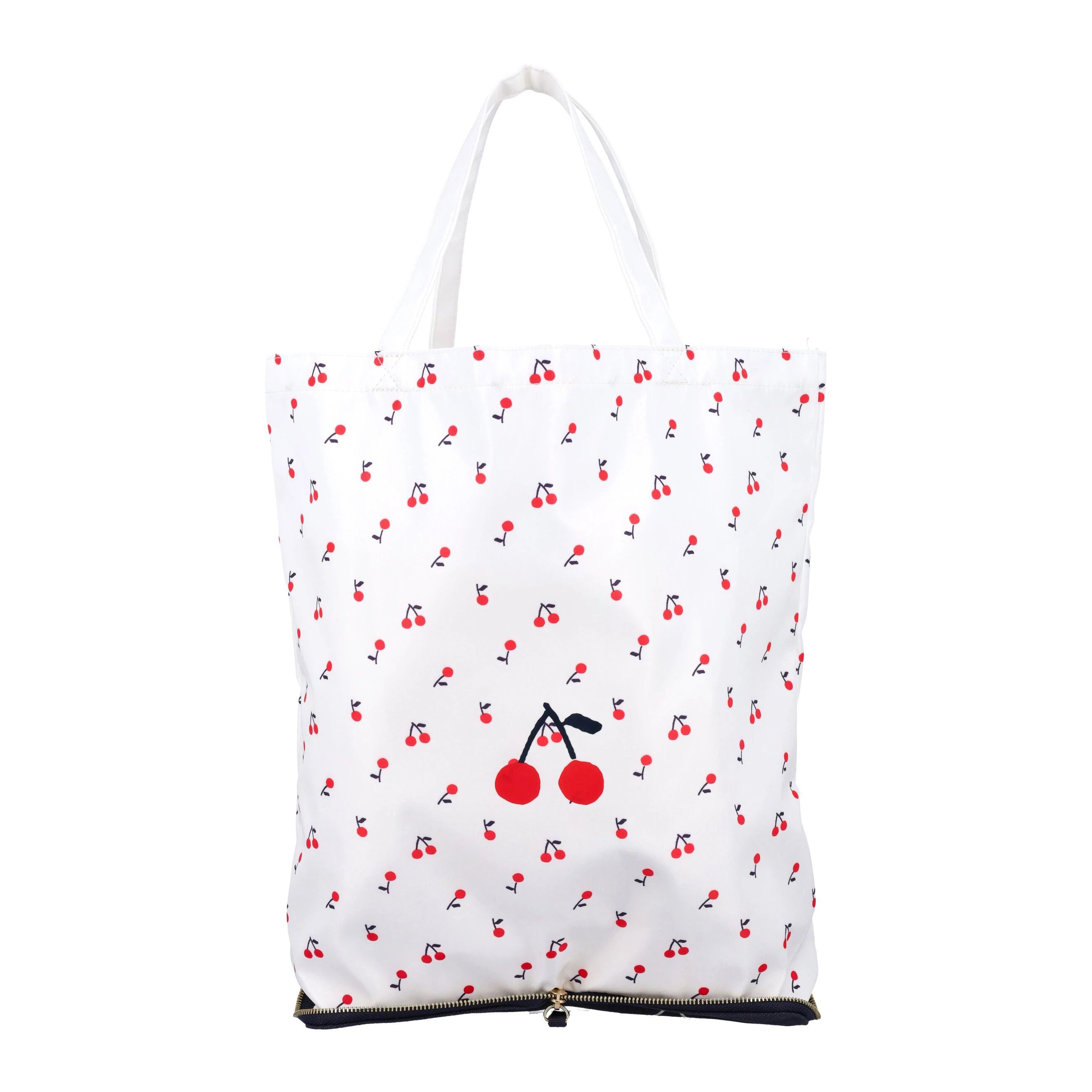 White Cherry Printed Packable Tote Bag(高33x宽35x深12cm)