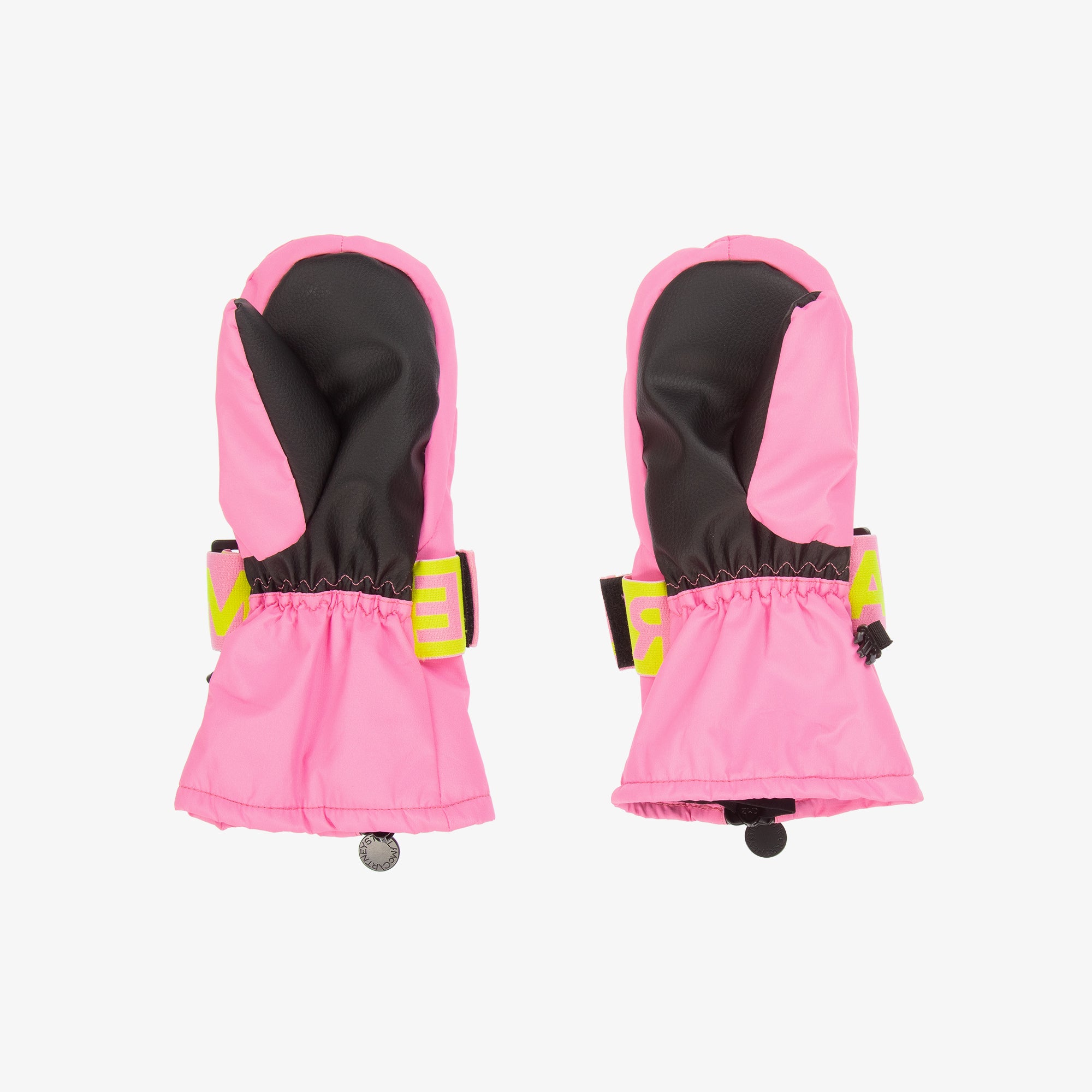 Girls Pink Heart Ski Gloves