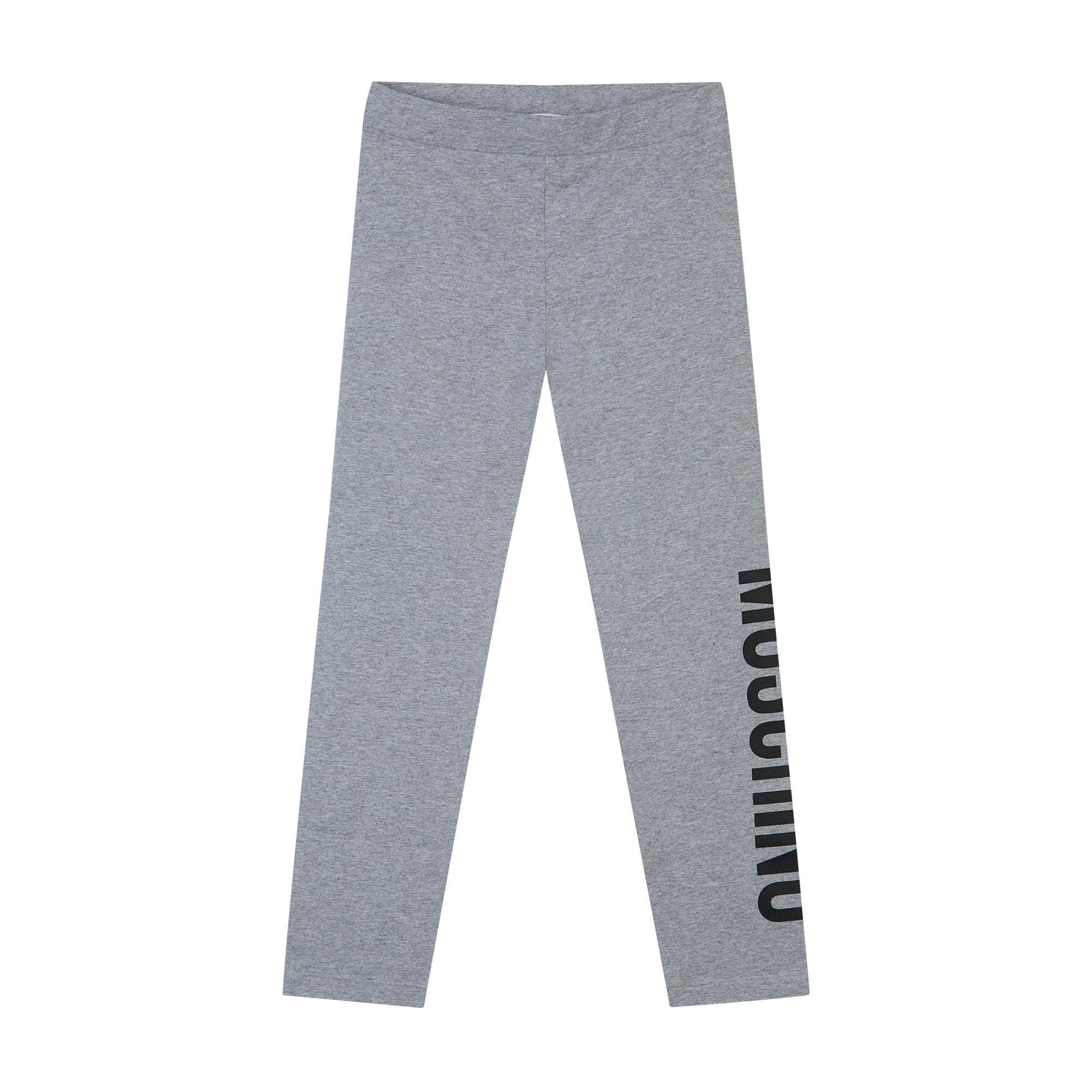 Girls Grey Logo Cotton Leggings