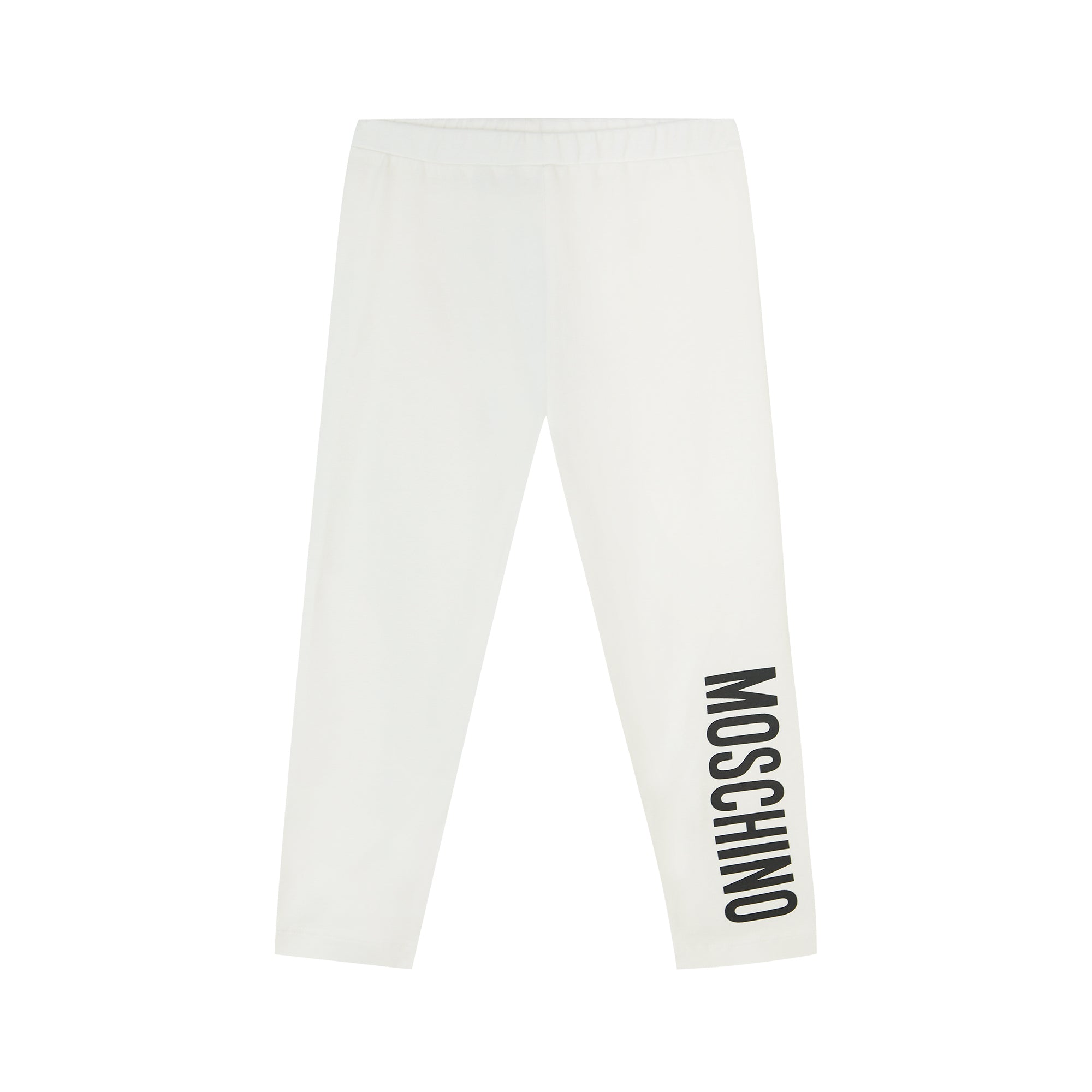 Baby Girls White Logo Cotton Leggings