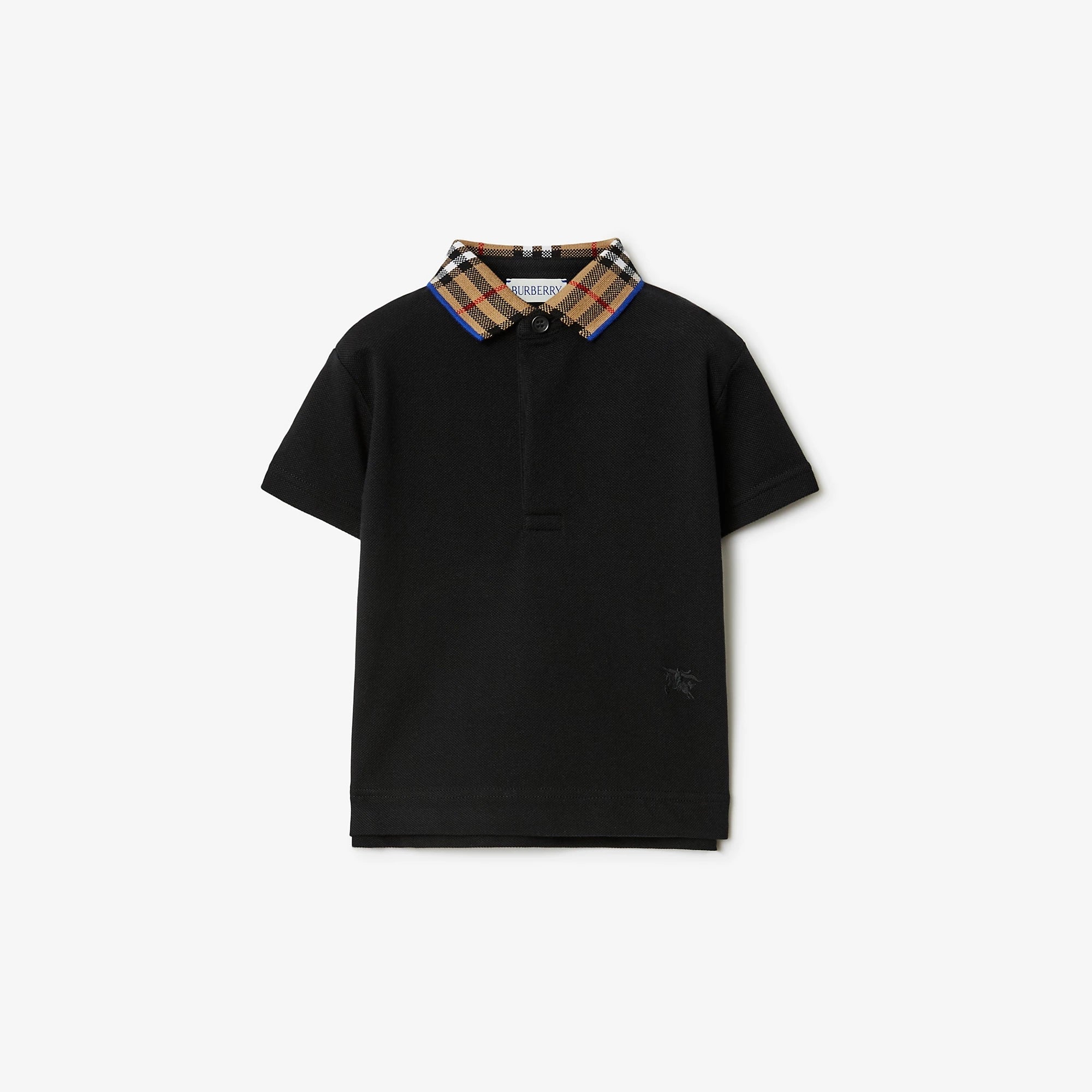 Baby Boys Black Cotton Polo Shirt