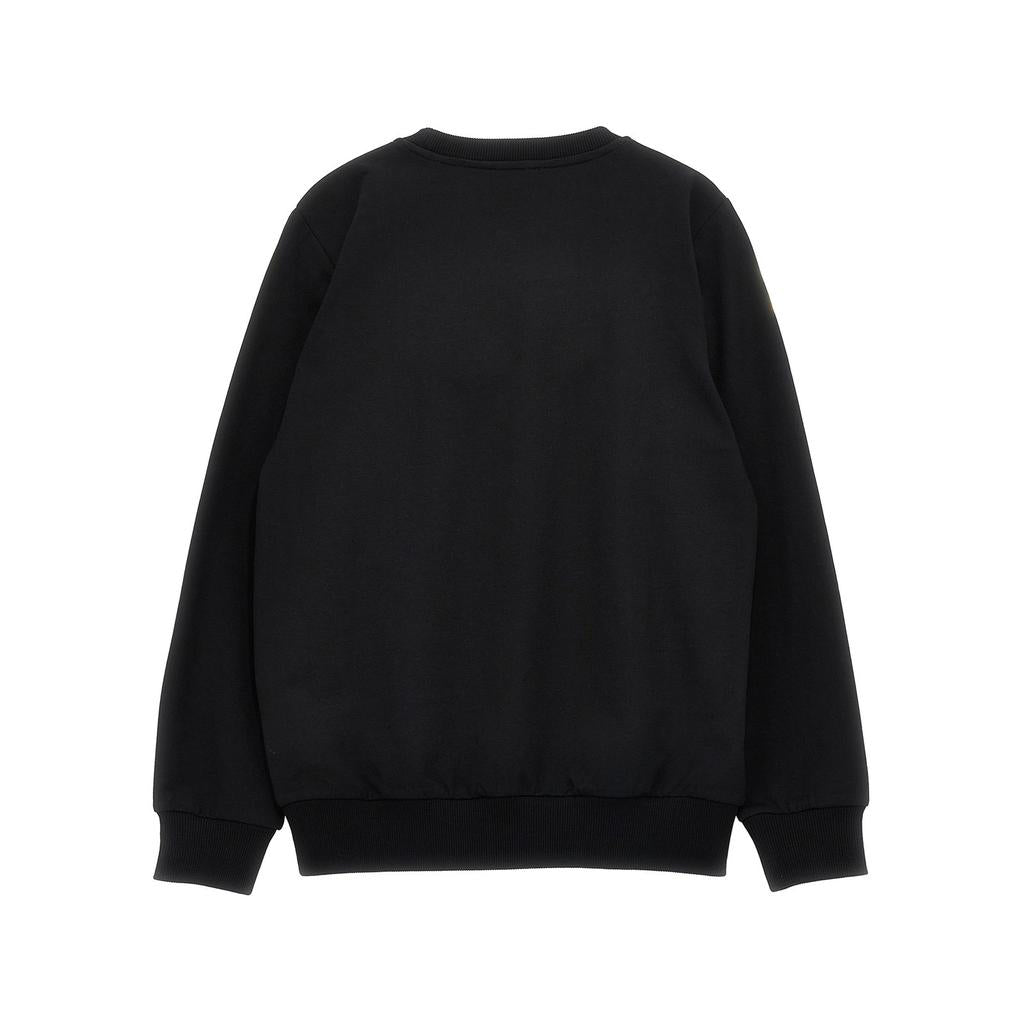 Boys & Girls Black Printed Logo Cotton Sweatshirt