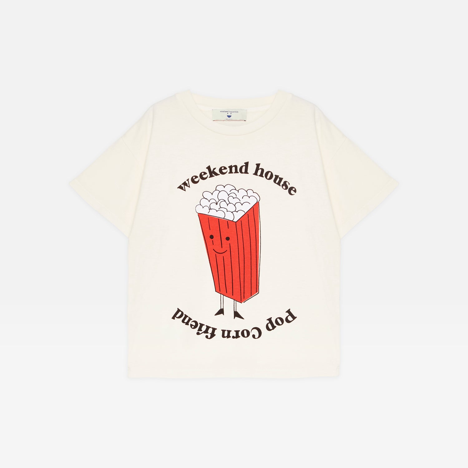 Boys & Girls White Printed Cotton T-Shirt