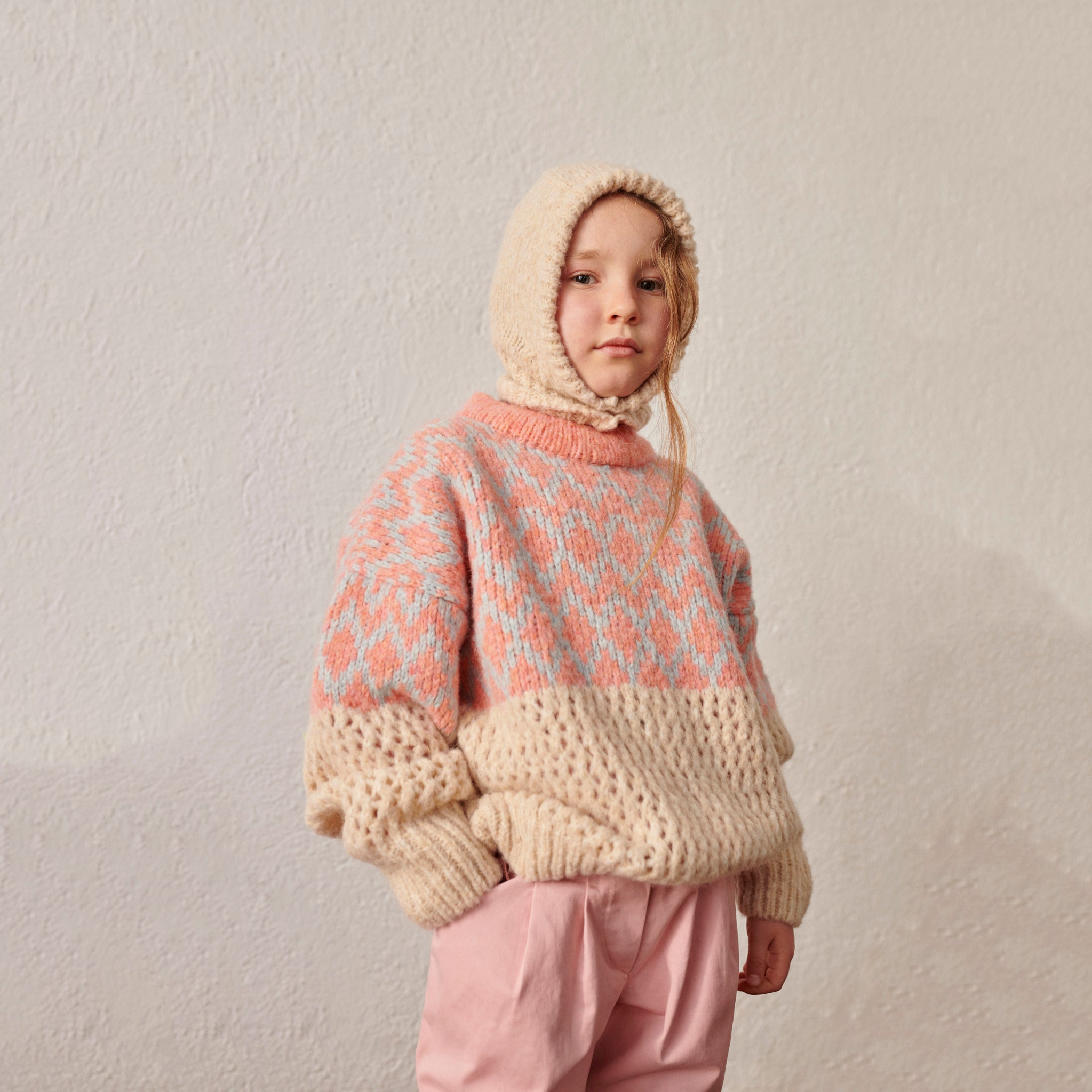 Boys & Girls Beige Wool Hat