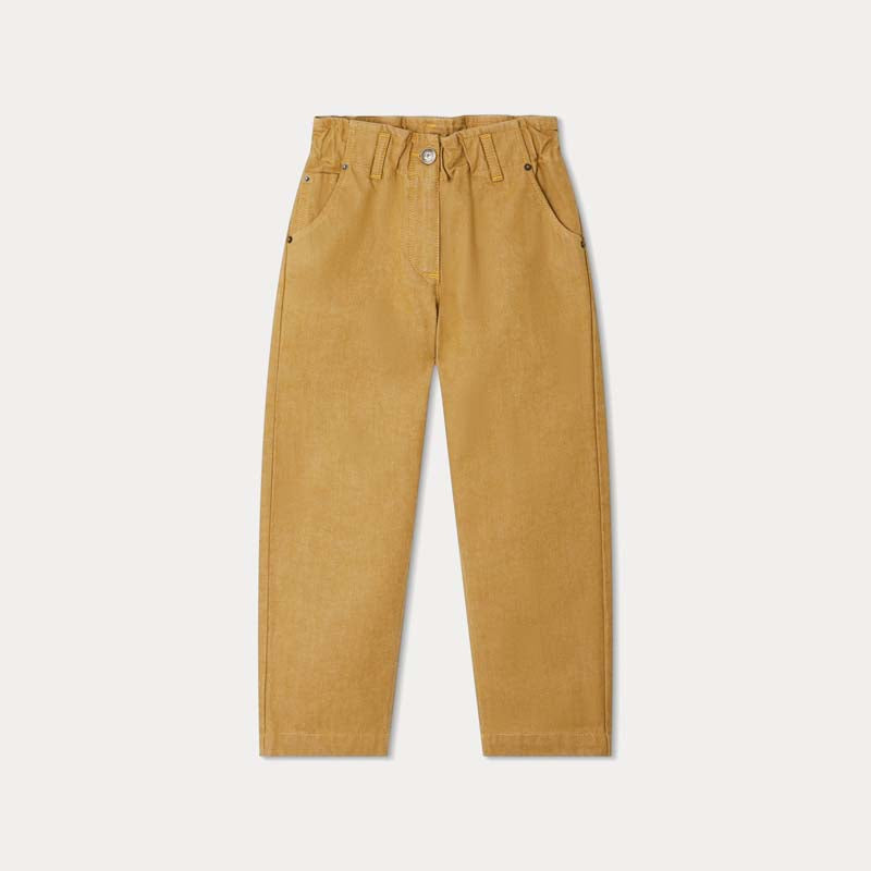 Girls Yellow Cotton Trousers