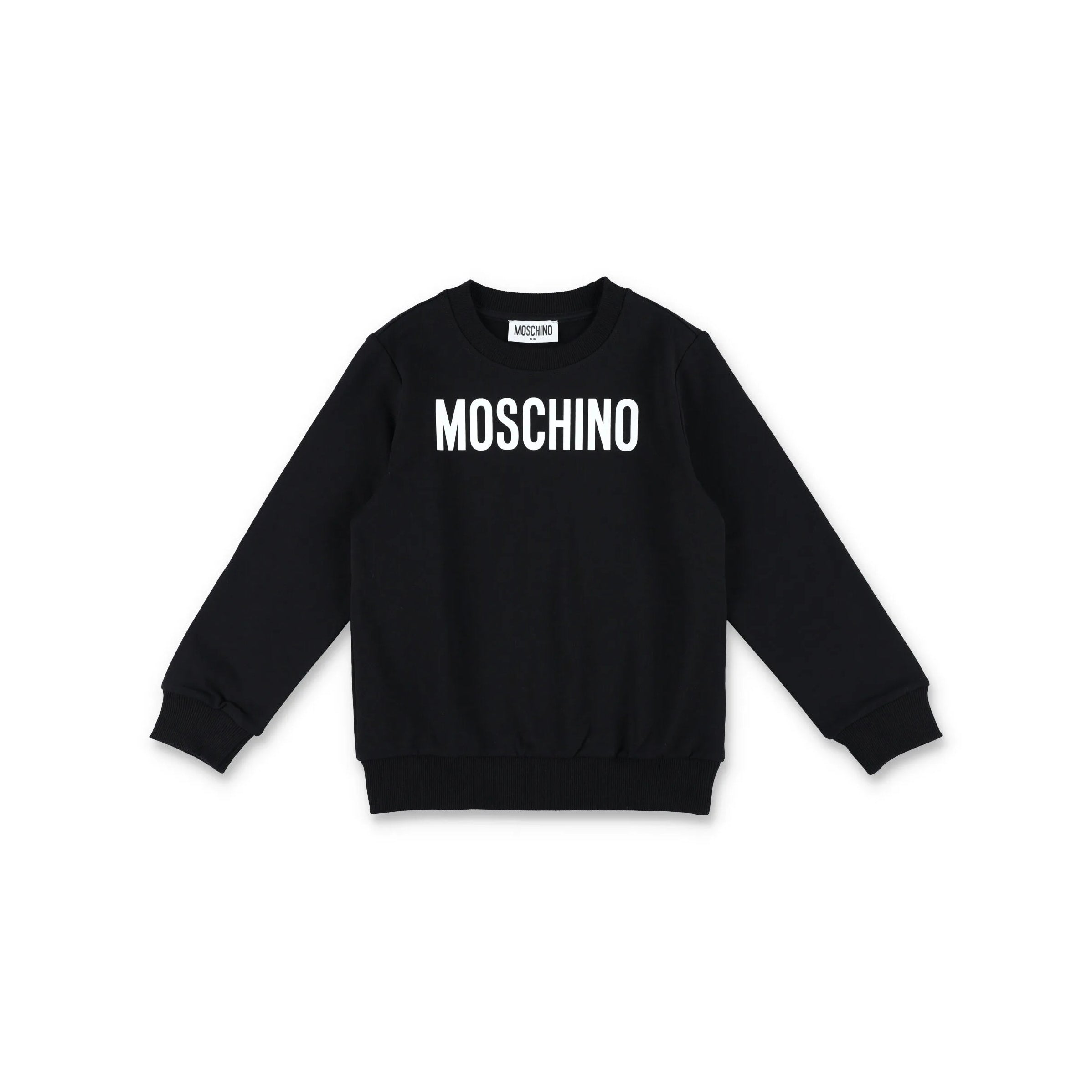 Boys & Girls Black Logo Cotton Sweatshirt