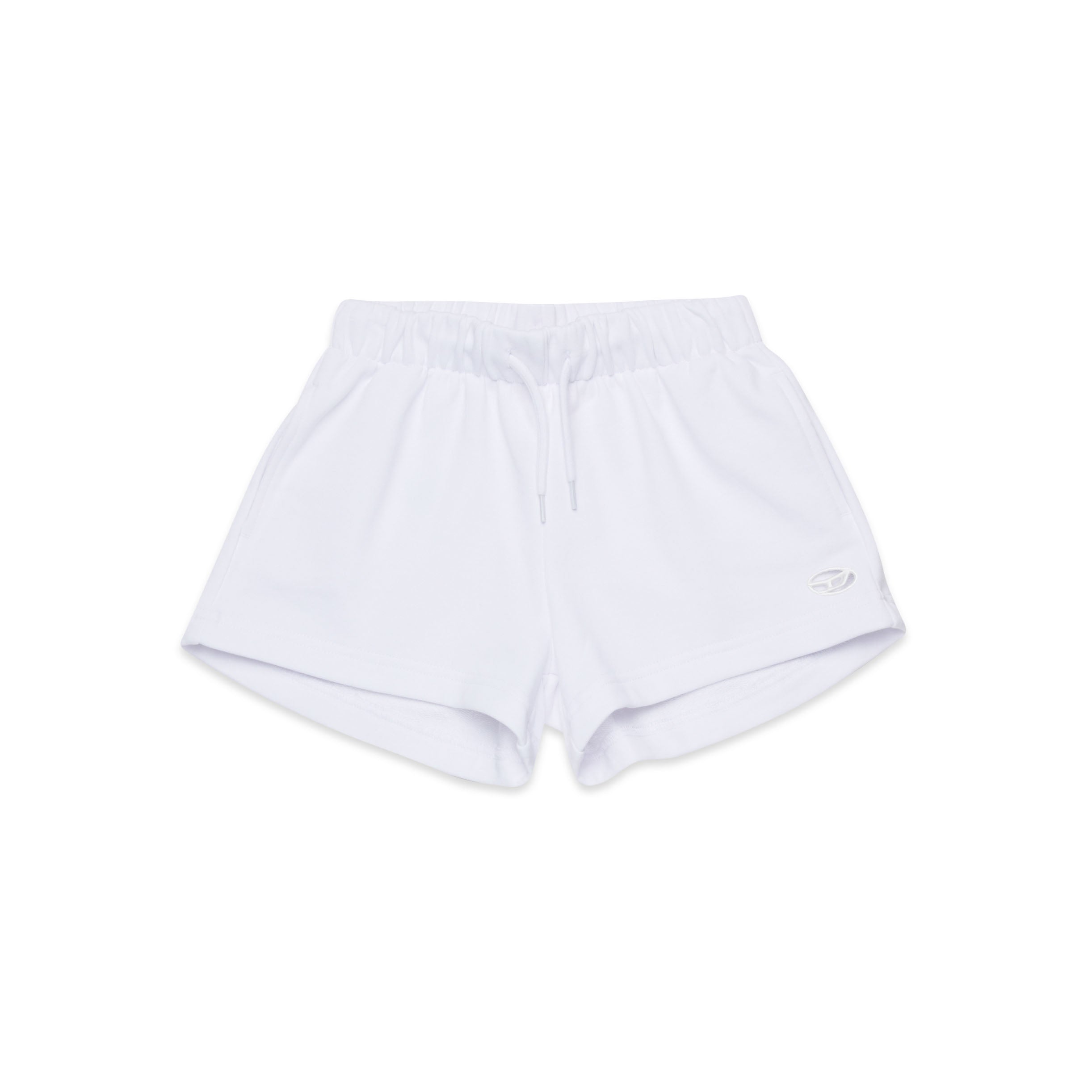 Girls White Cotton Shorts