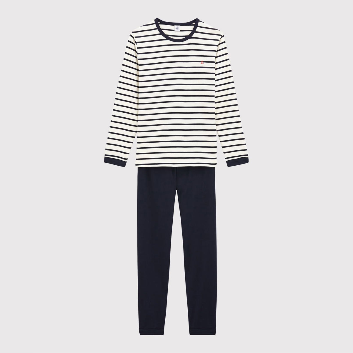 Boys Navy Stripes Long Sleeves Cotton Nightwear Set
