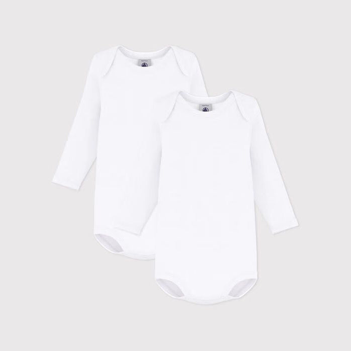 Baby Boys & Girls White Cotton Jumpsuit(2 Pack)