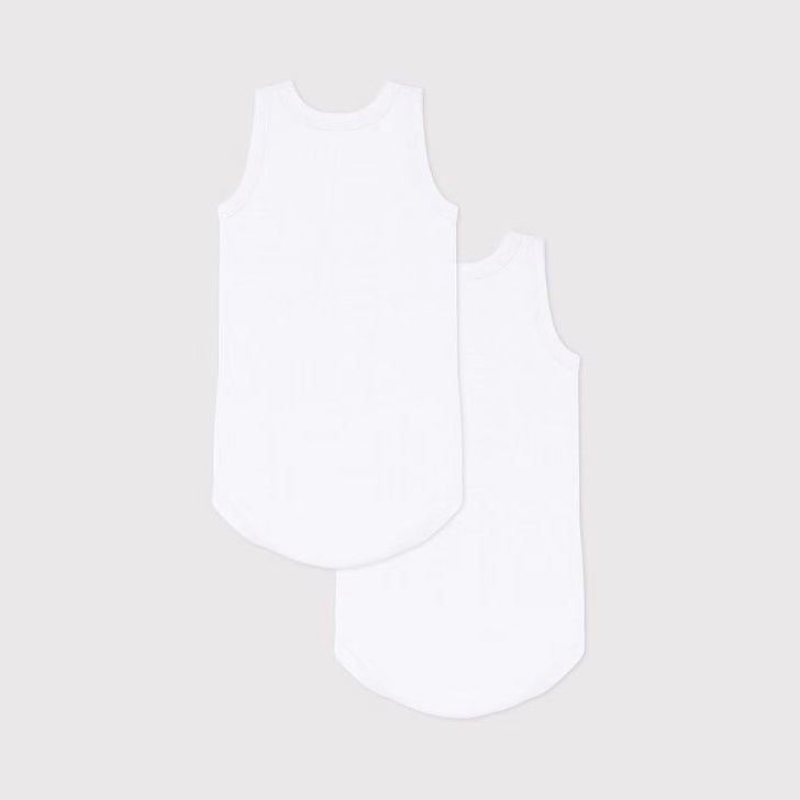 Baby Boys & Girls White Cotton Babysuit(2 Pack)