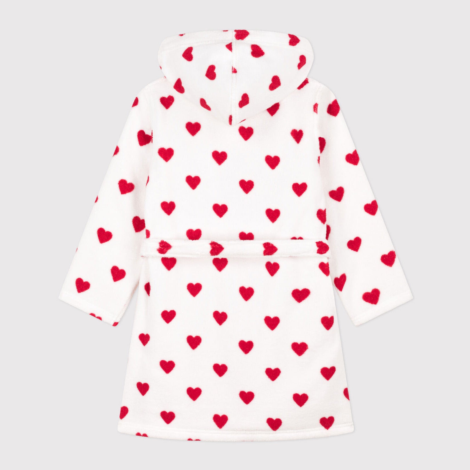 Girls White Heart Bathrobe