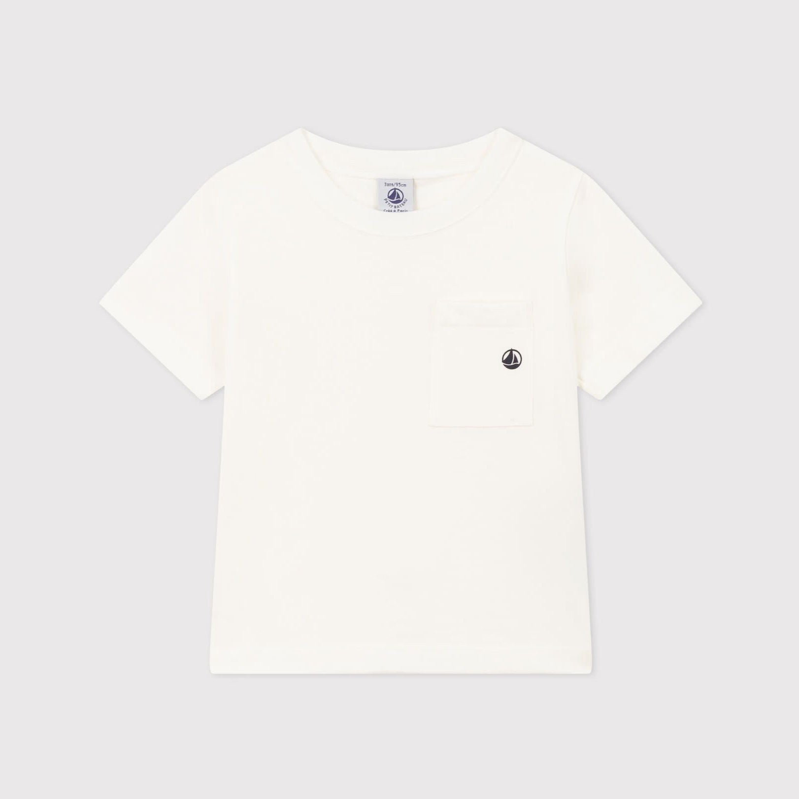 Boys White Logo Cotton T-Shirt