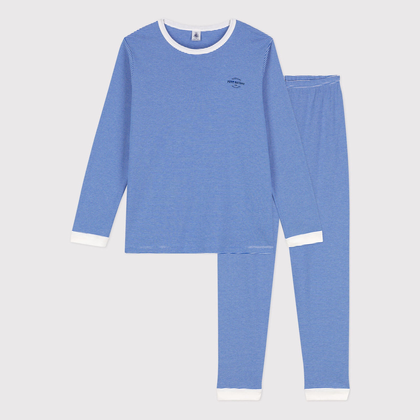Boys Blue Stripes Cotton Nightwear Set