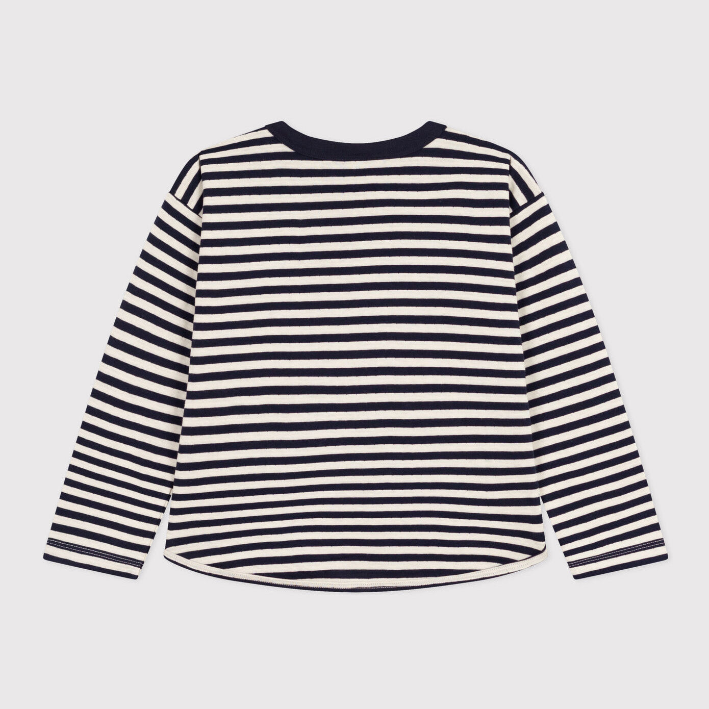 Boys Navy Stripes Cotton T-Shirt